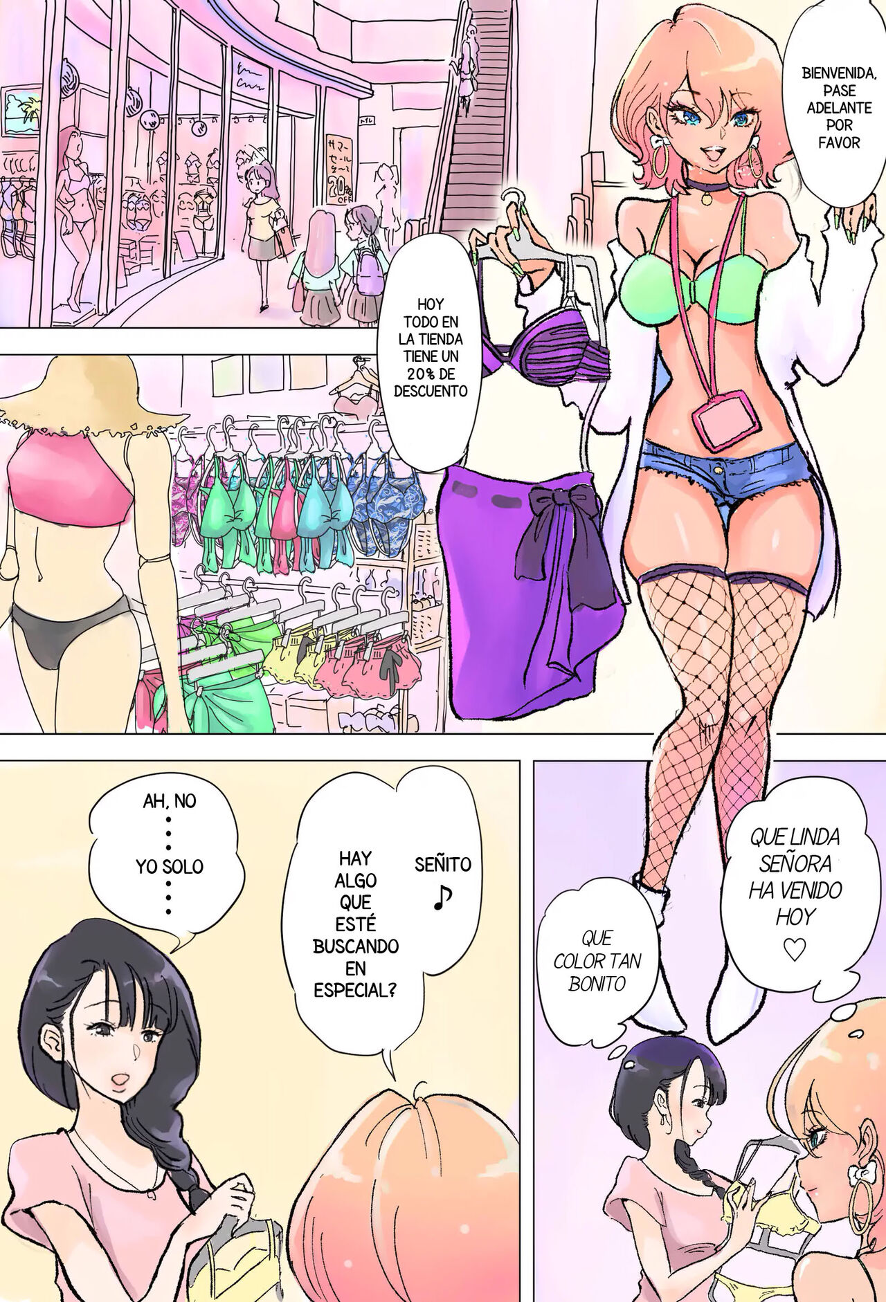 [Tsubame] Shop Tenin Gal to Futanari Onee-san [Spanish] [Harenchi no Fansub] [Decensored] numero di immagine  3