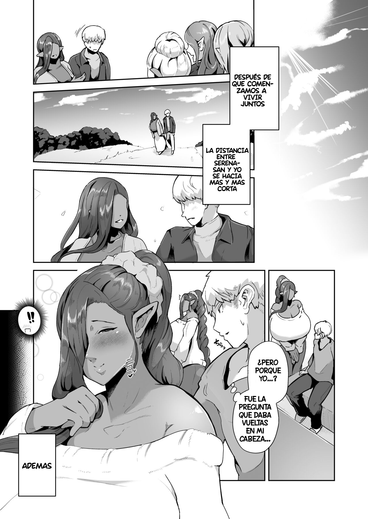 [Noumusai (Miyashiro Yousuke)] Mucchiri Dekachichi Dark Elf no Oba-san to Icha Love Fudeoroshi Seikatsu - Lovey-dovey Devirginization Life with a Big Titty Middle Aged Dark Elf Woman [Spanish] numero di immagine  24