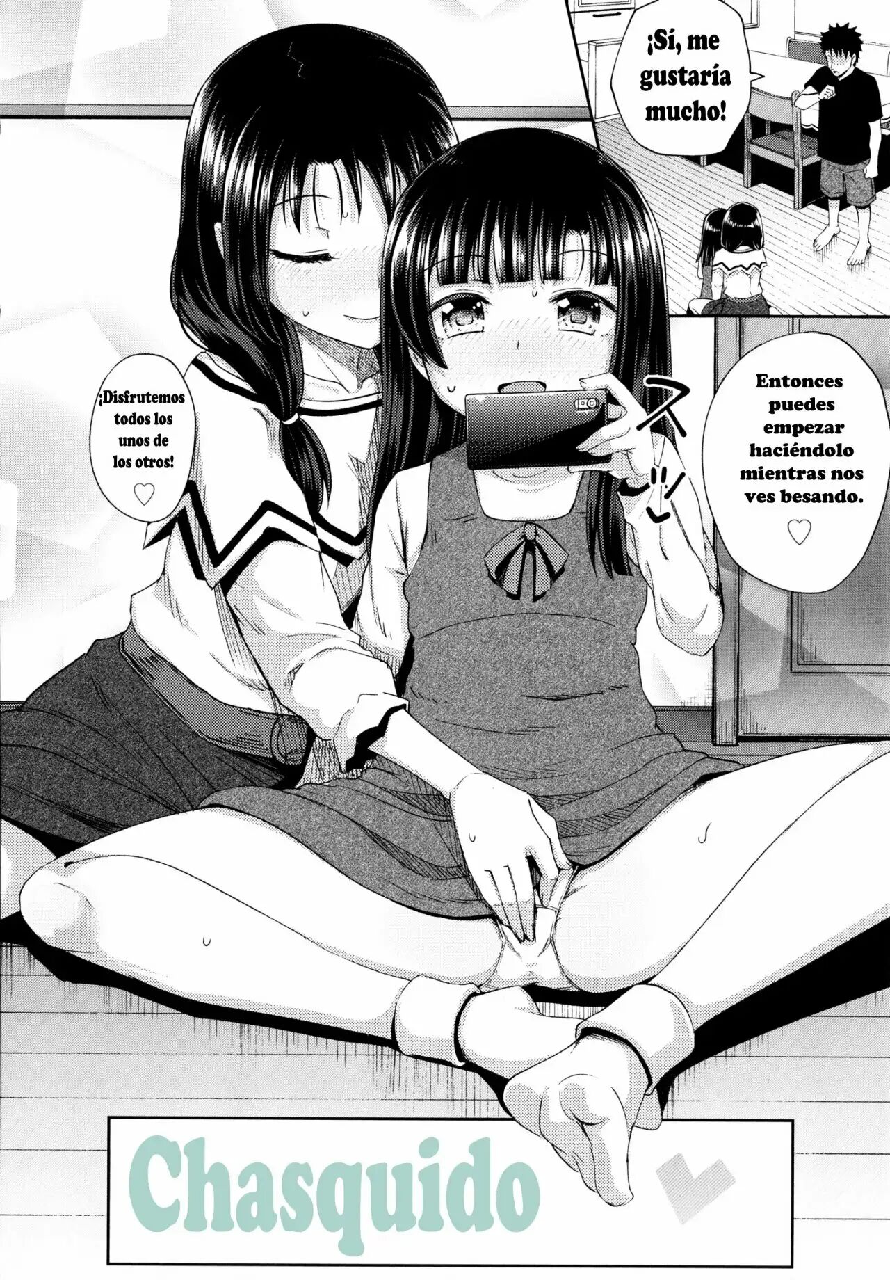 [Poncocchan] Nakayosi Apuri Ch.1-5 (Yarashii Kibun ni Naru Appli Ane to Ore to Imouto to) [Spanish] 111eme image