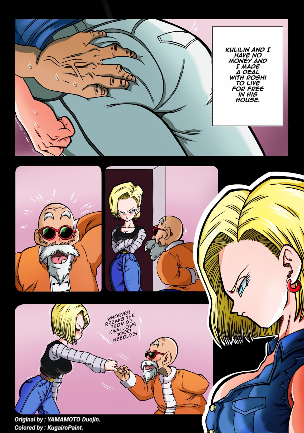 Android 18 vs Master Roshi (Dragon Ball Z) [Uncensored] [Colourized] [Kugairopaint] imagen número 3