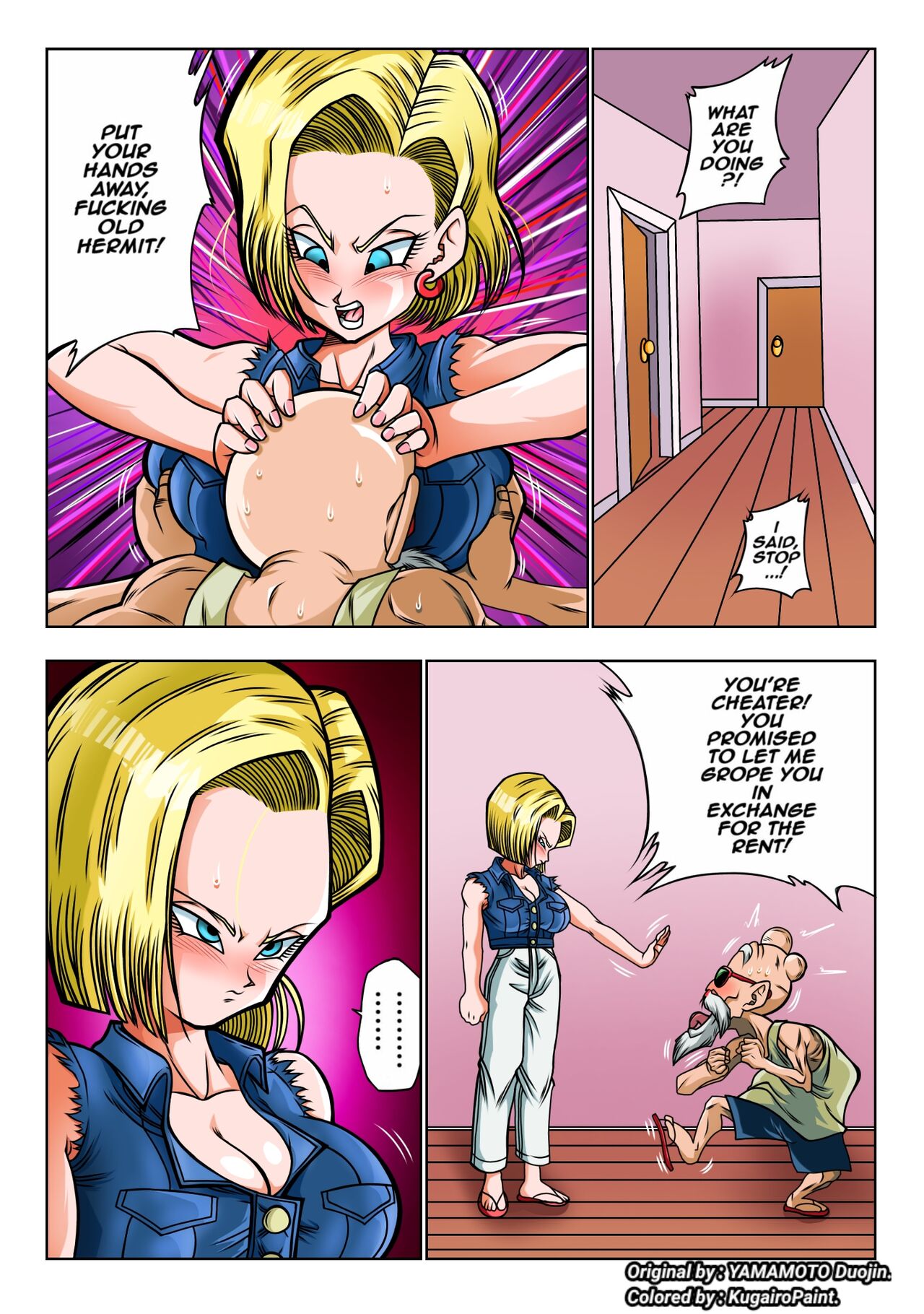 Android 18 vs Master Roshi (Dragon Ball Z) [Uncensored] [Colourized] [Kugairopaint] imagen número 5