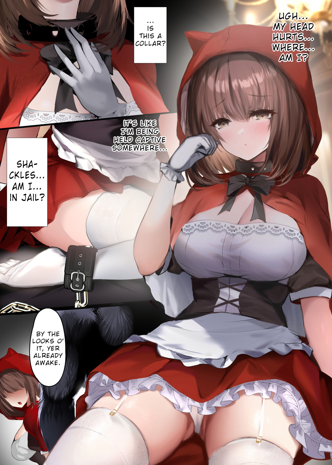 [Kanden Shoujo Chuuihou (Mafuyu)] Otogi Yobanashi -Toraware no Akazukin- | Fairy Tales -Enslaved Red Hood- [English] [Digital] imagen número 3