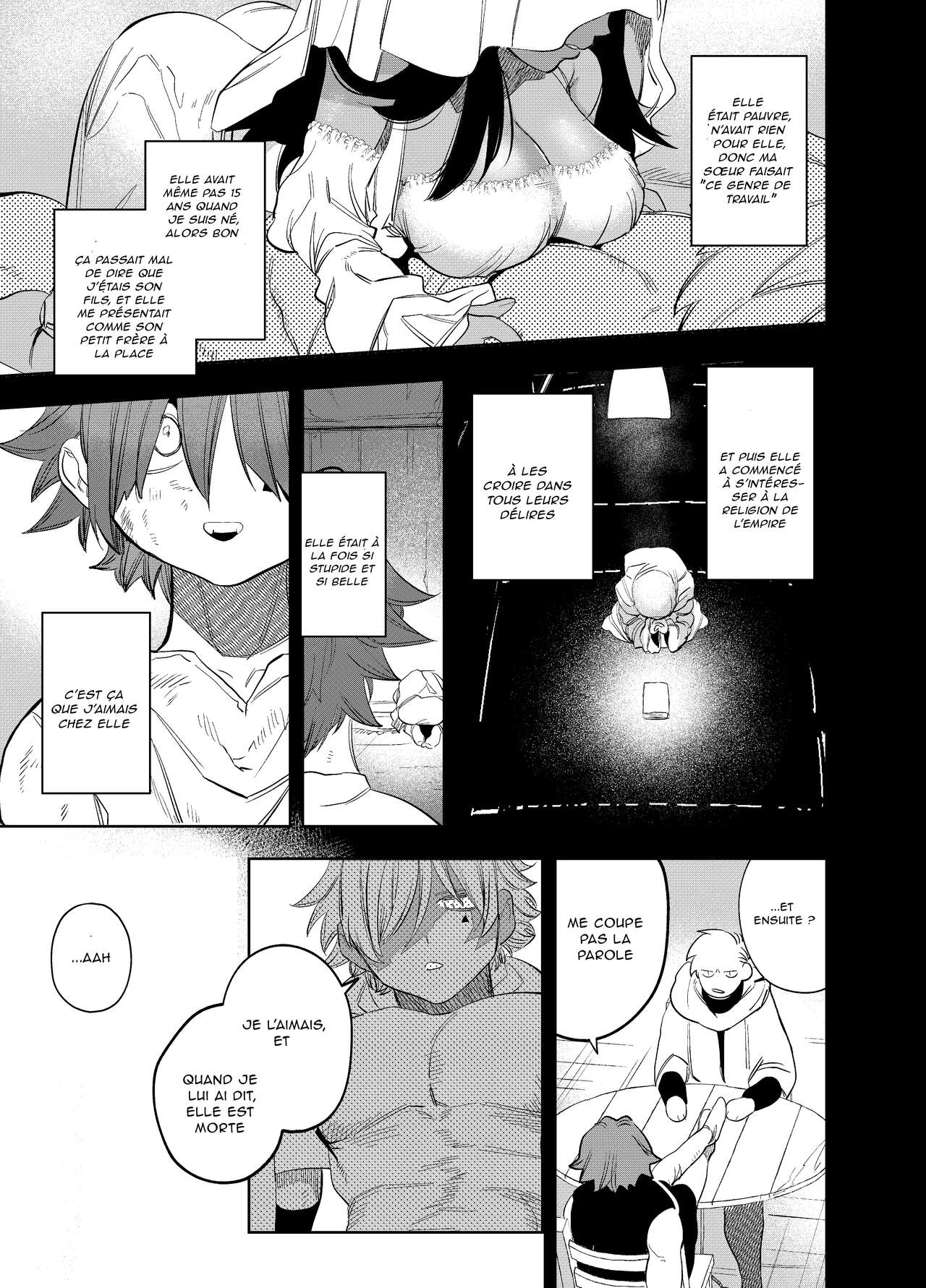 [Sakiccyo dake!(Horita ahan)] Isekai Trip Saki de Tasuketekureta noha, Hitogoroshi no Syounenn deshita. 4 | Le jeune garçon qui m'a sauvée quand j'ai trébuché dans un autre monde était un meurtrier. 4 [French] 图片编号 27