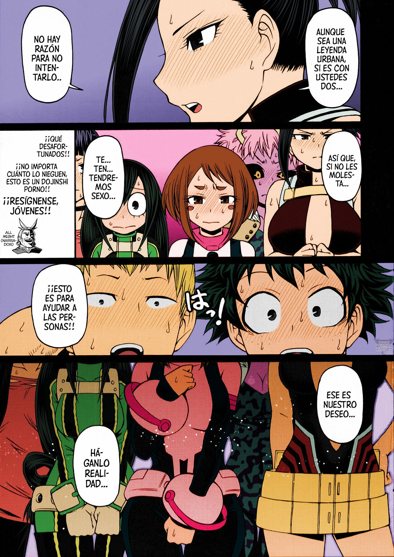 (C90) [CELLULOID-ACME (Chiba Toshirou)] POPPIN' GIRLS (My Hero Academia) [Spanish] [Mister Nugget] [Colorized] imagen número 4