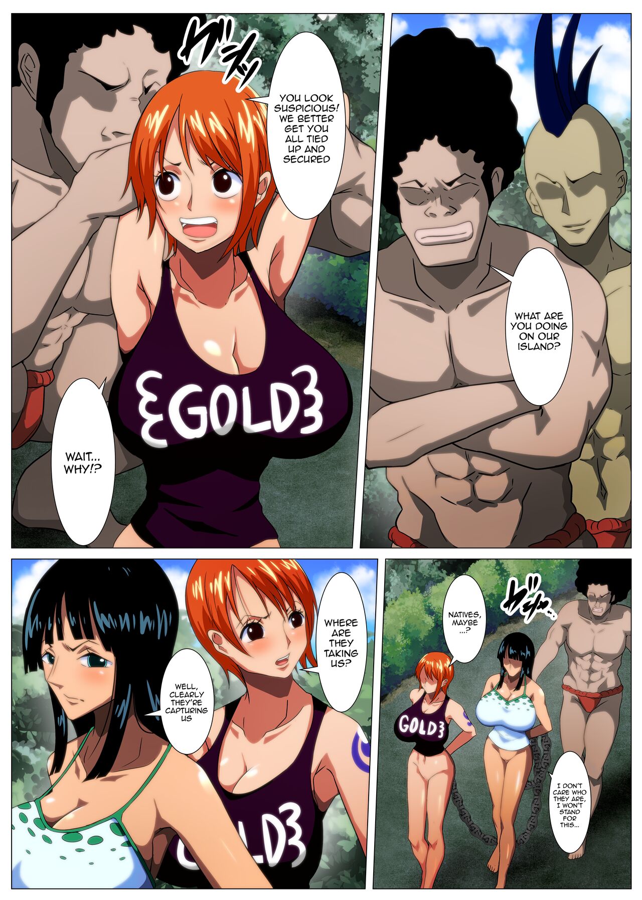 [Q Doujin] Bakunyuu Onna Kaizoku-tachi no Otakara Sagashi | Buxom Female Pirates' Treasure Hunt (One Piece) [English] {Doujins.com} 图片编号 6