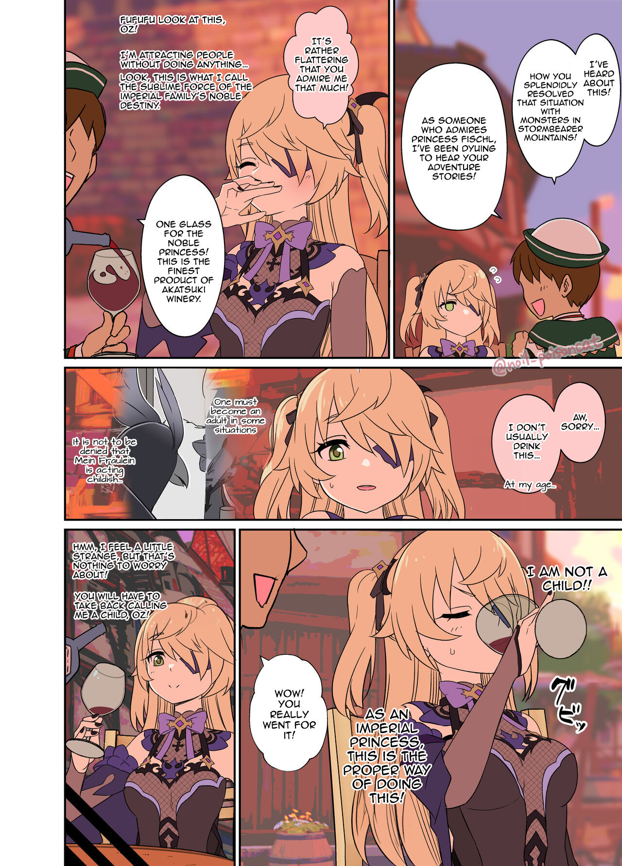 [Dokuneko Noil] Deisui Shita Fischl ni Warui Koto o Suru Hanashi | Tale of How I Spoiled Dead Drunk Fischl (Genshin Impact) [English] [Llanowar_elf] imagen número 3