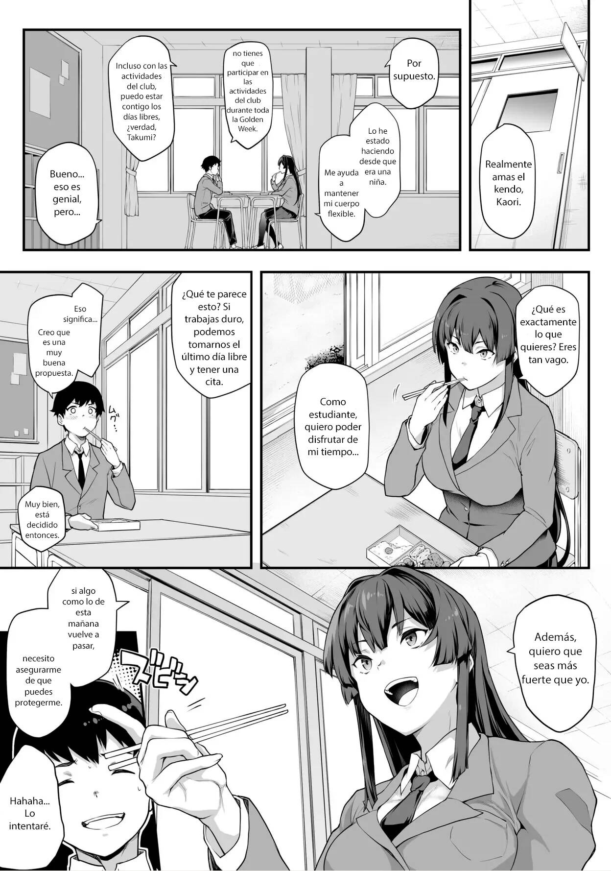 [Kaedeko, Yozo] Kendoubu Shushou de Osananajimi no Bijin de Tsuyoi Boku no Kanojo ga, Charao ni Assari Otosareru Wake ga Nai [Spanish] image number 5