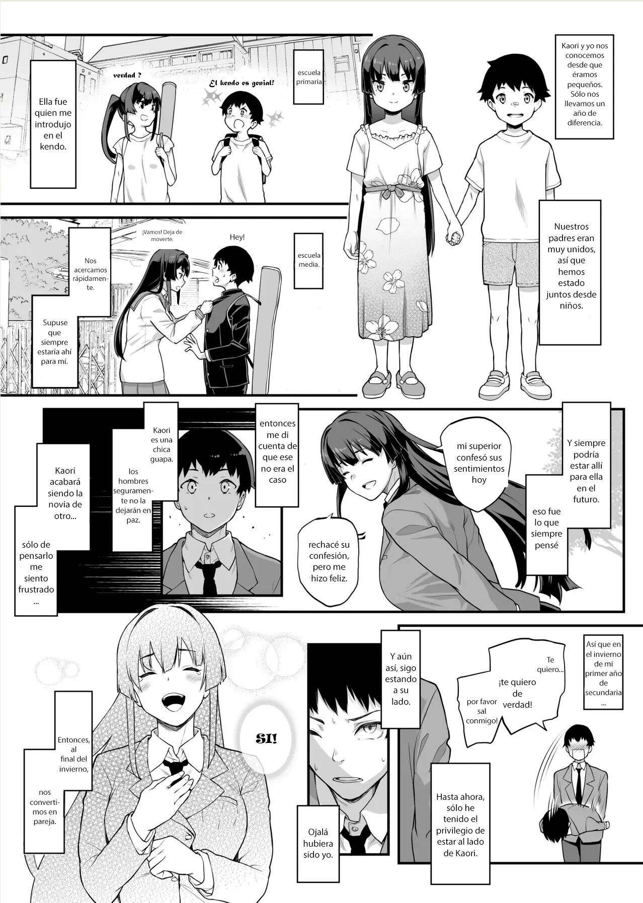 [Kaedeko, Yozo] Kendoubu Shushou de Osananajimi no Bijin de Tsuyoi Boku no Kanojo ga, Charao ni Assari Otosareru Wake ga Nai [Spanish] image number 6