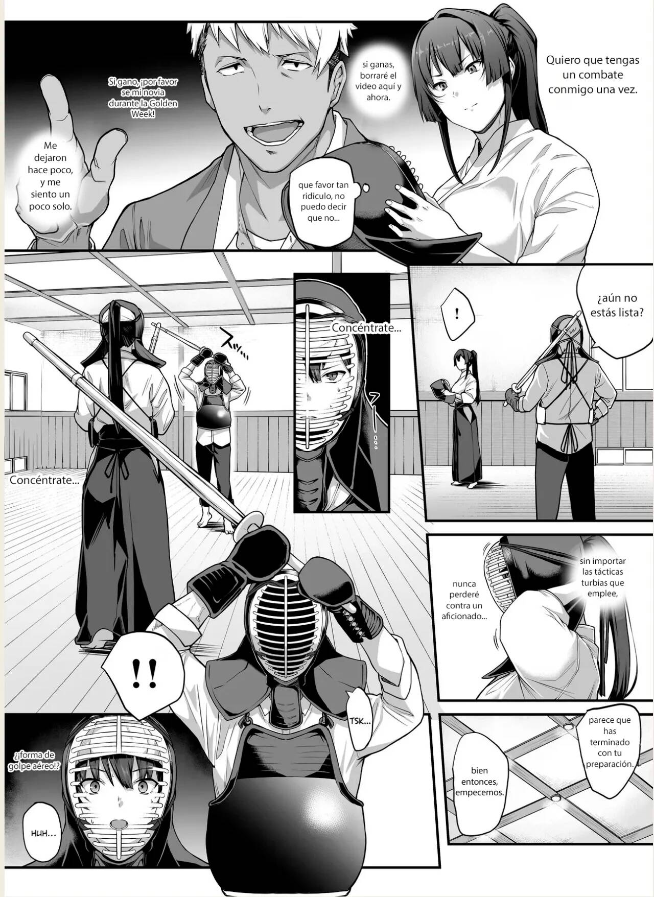 [Kaedeko, Yozo] Kendoubu Shushou de Osananajimi no Bijin de Tsuyoi Boku no Kanojo ga, Charao ni Assari Otosareru Wake ga Nai [Spanish] image number 17