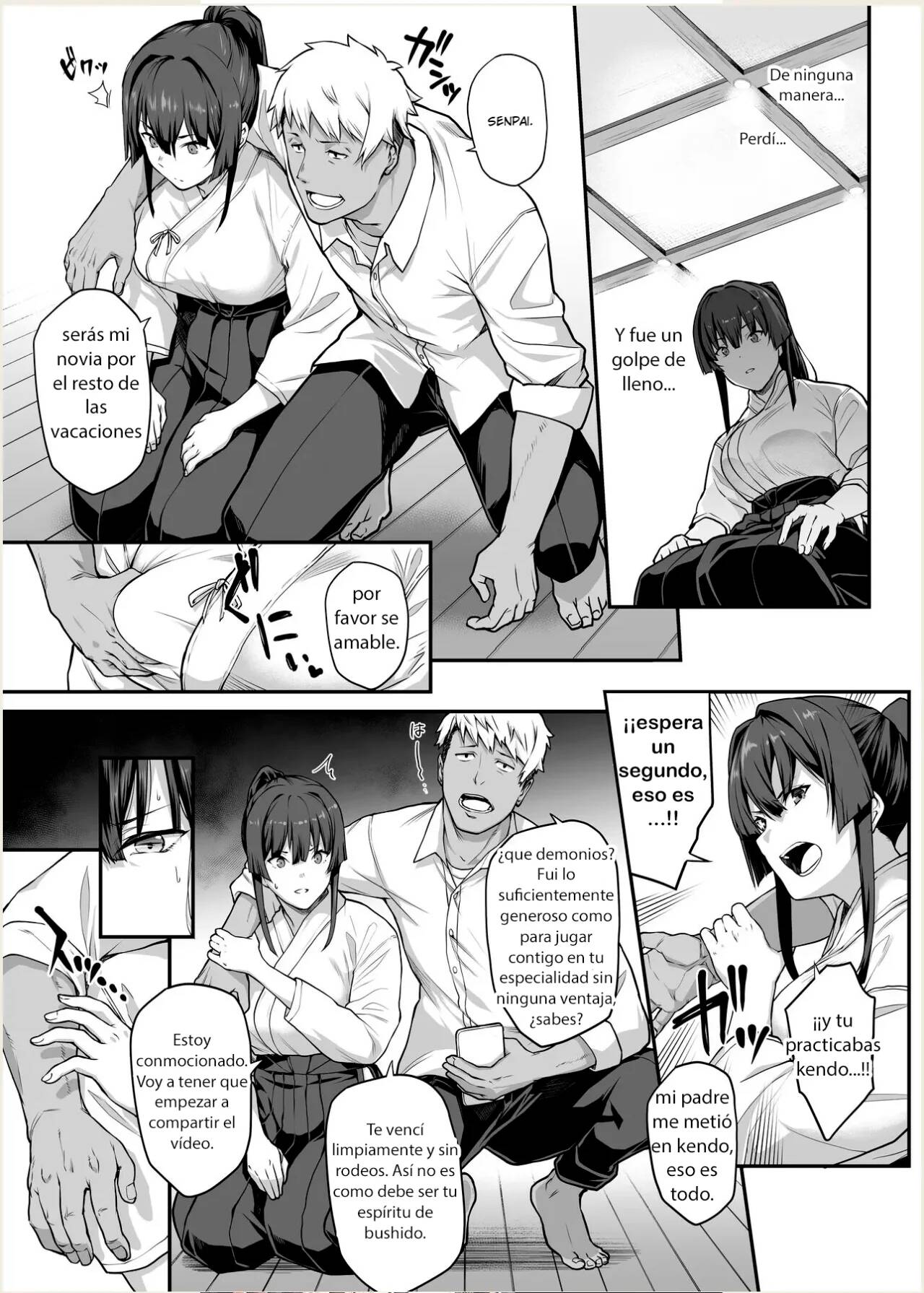 [Kaedeko, Yozo] Kendoubu Shushou de Osananajimi no Bijin de Tsuyoi Boku no Kanojo ga, Charao ni Assari Otosareru Wake ga Nai [Spanish] image number 19