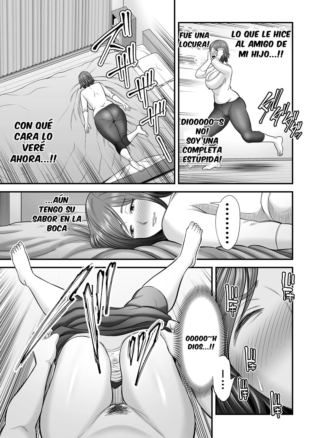[Ura Meshiya (Maccha Neji)] Sexless de Yokkyu Fuman na Watashi wa, Musuko no Tomodachi to... [Spanish] image number 26
