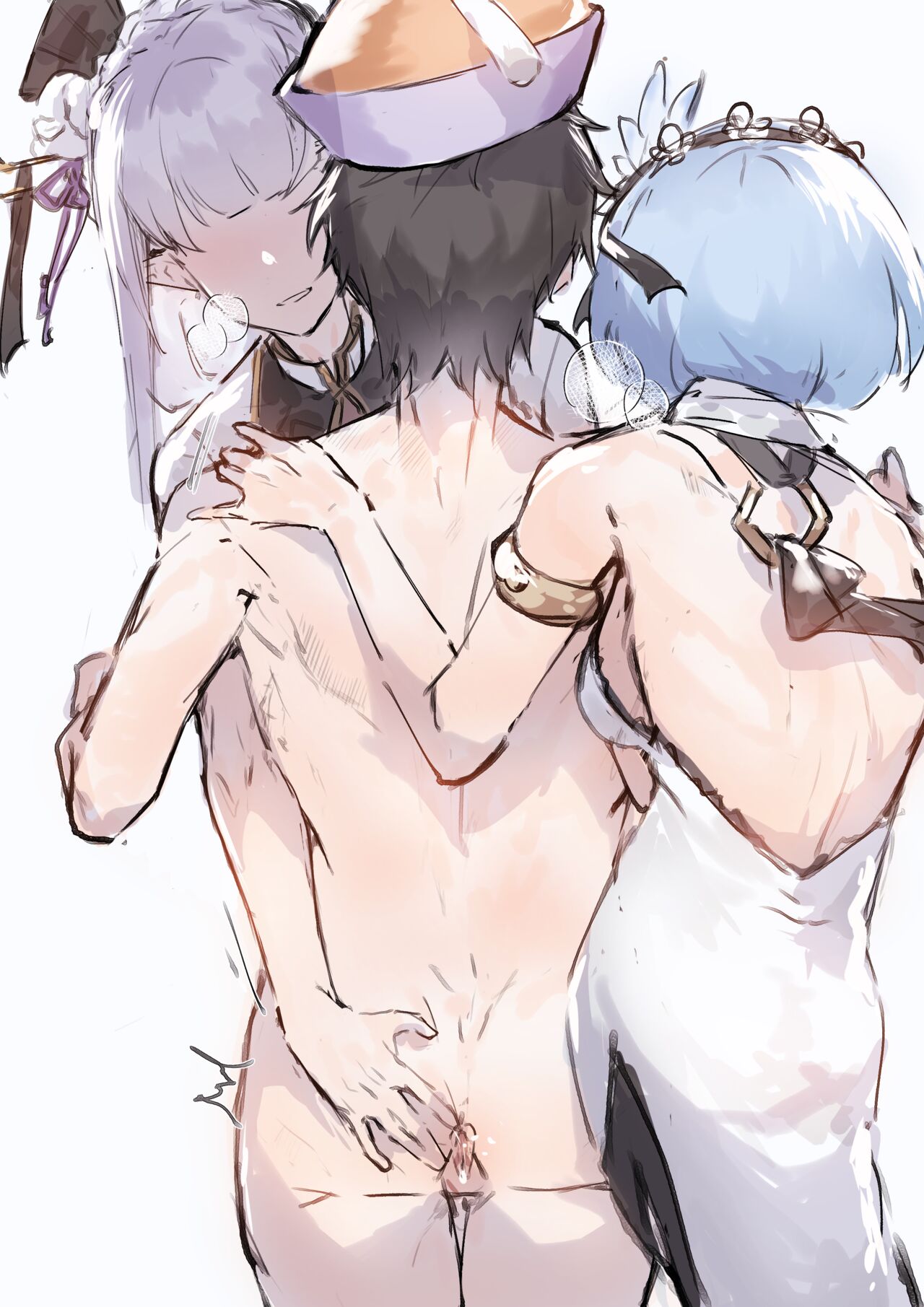 Emilia, Rem and Subaru futanari image number 6