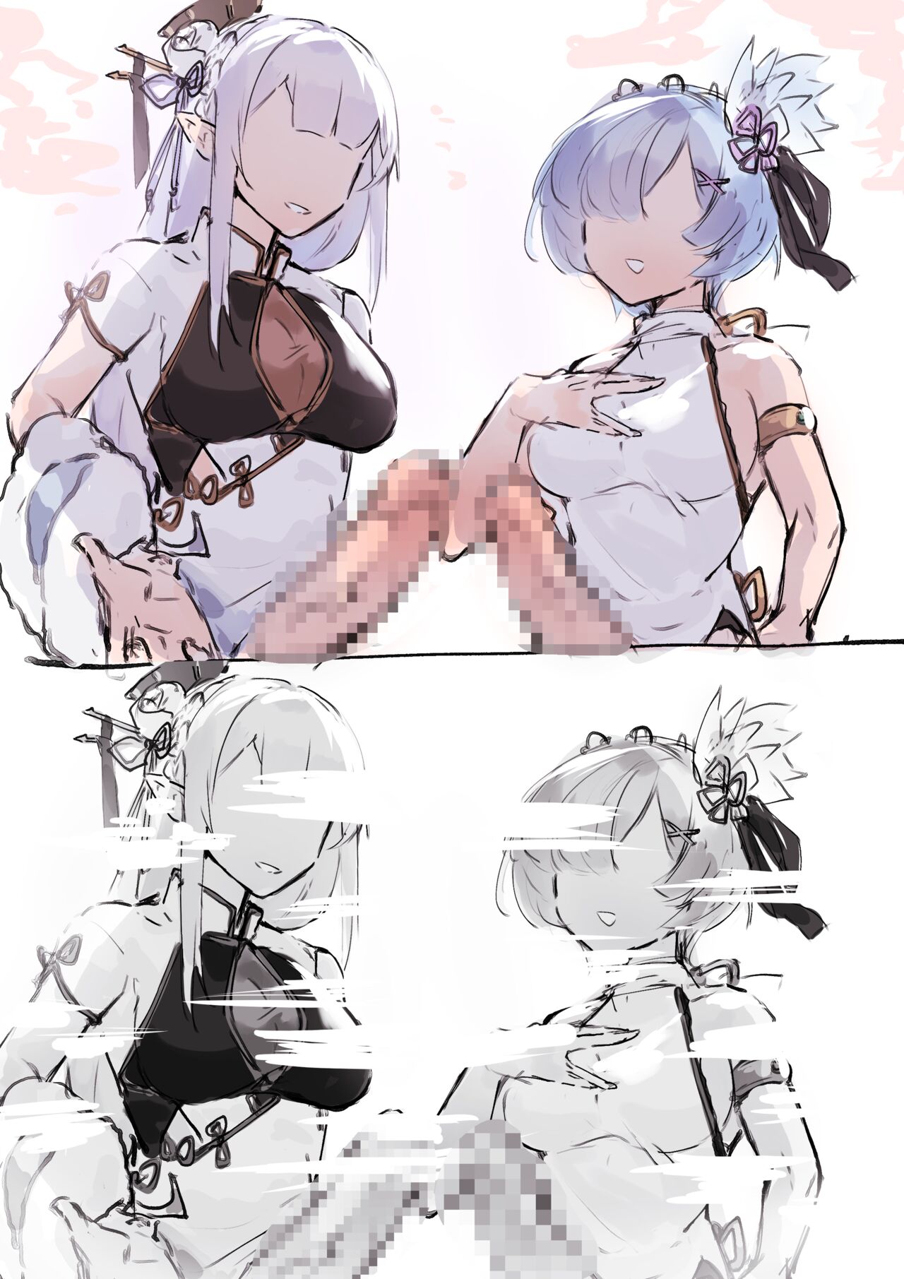 Emilia, Rem and Subaru futanari image number 10