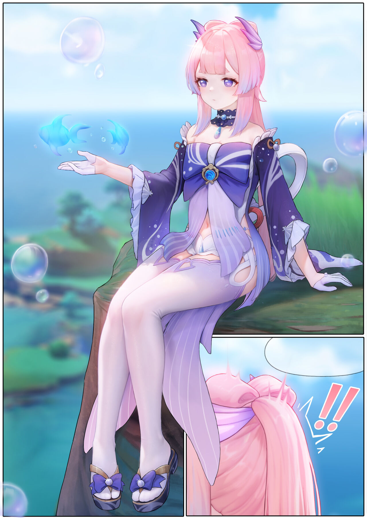 [Reikoku na Haizara] Flustered Kokomi (Genshin Impact) [Textless] image number 1