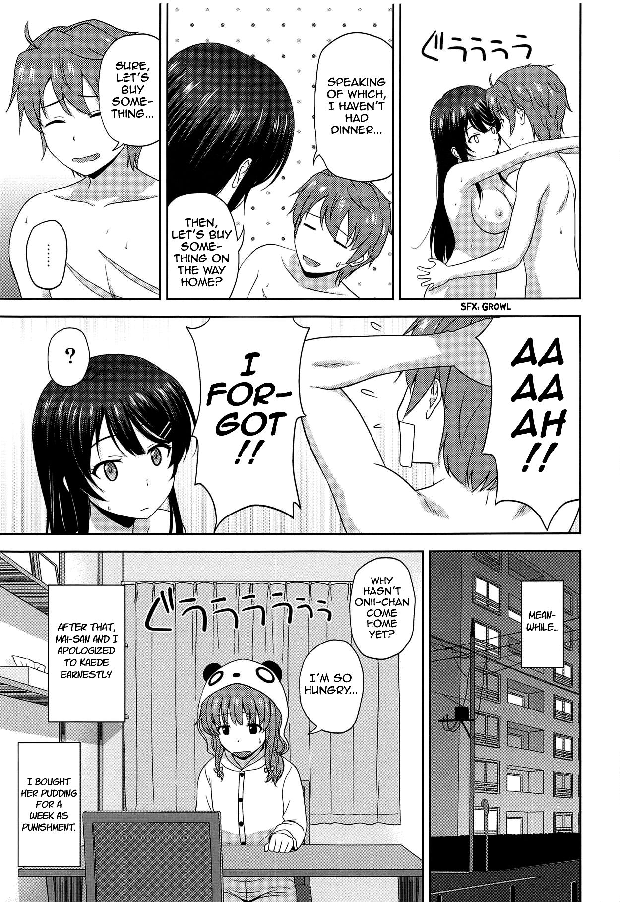 (COMIC1☆15) [G-SCAN CORP. (Satou Chagashi)] Seishun Black Time Killer (Seishun Buta Yarou wa Bunny Girl Senpai no Yume o Minai) [English] [Comfy Pillow Scans] изображение № 24