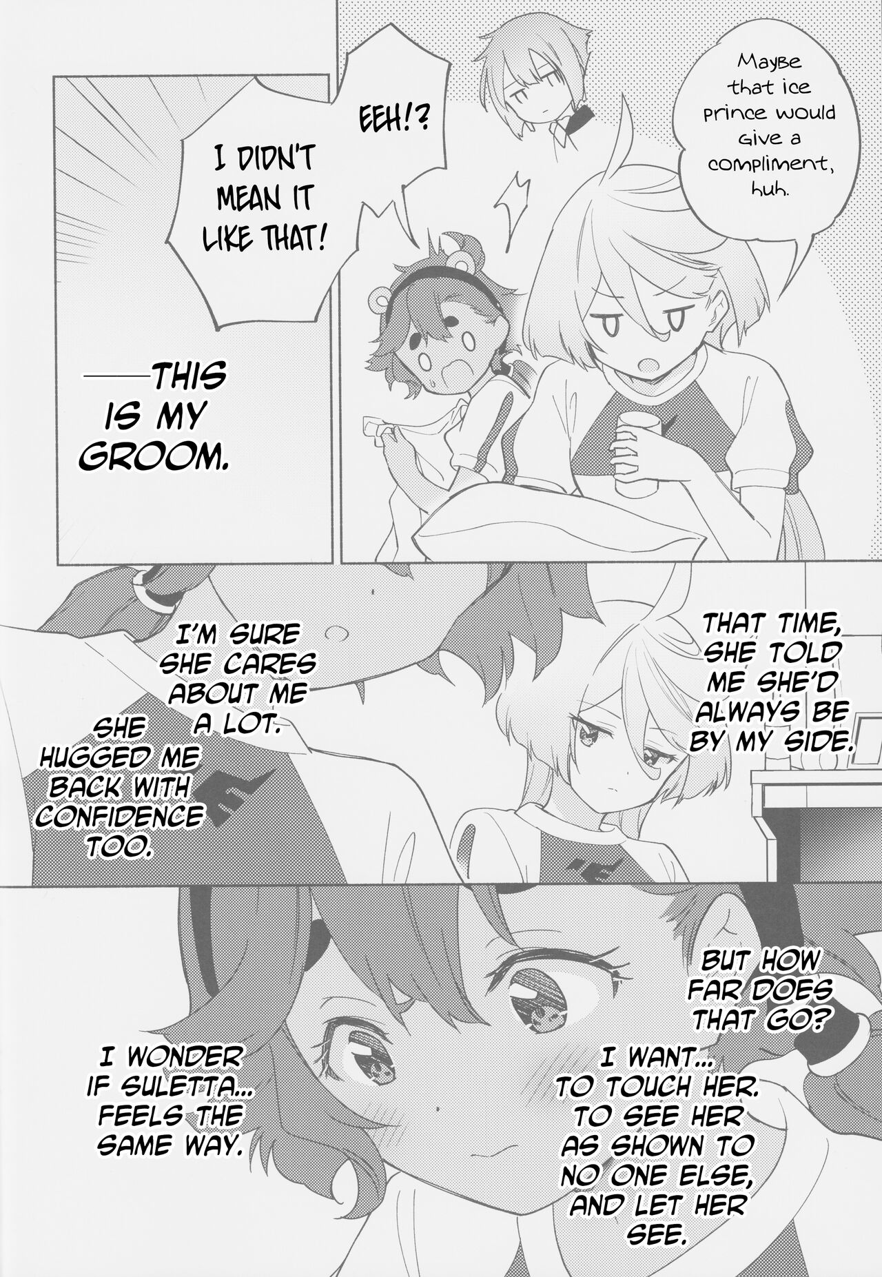 (C101) [Gutsutoma (Tachi)] Kimi no Kaori shika Shinai - It only smells like a fiancée. (Gundam The Witch from Mercury) [English] изображение № 10