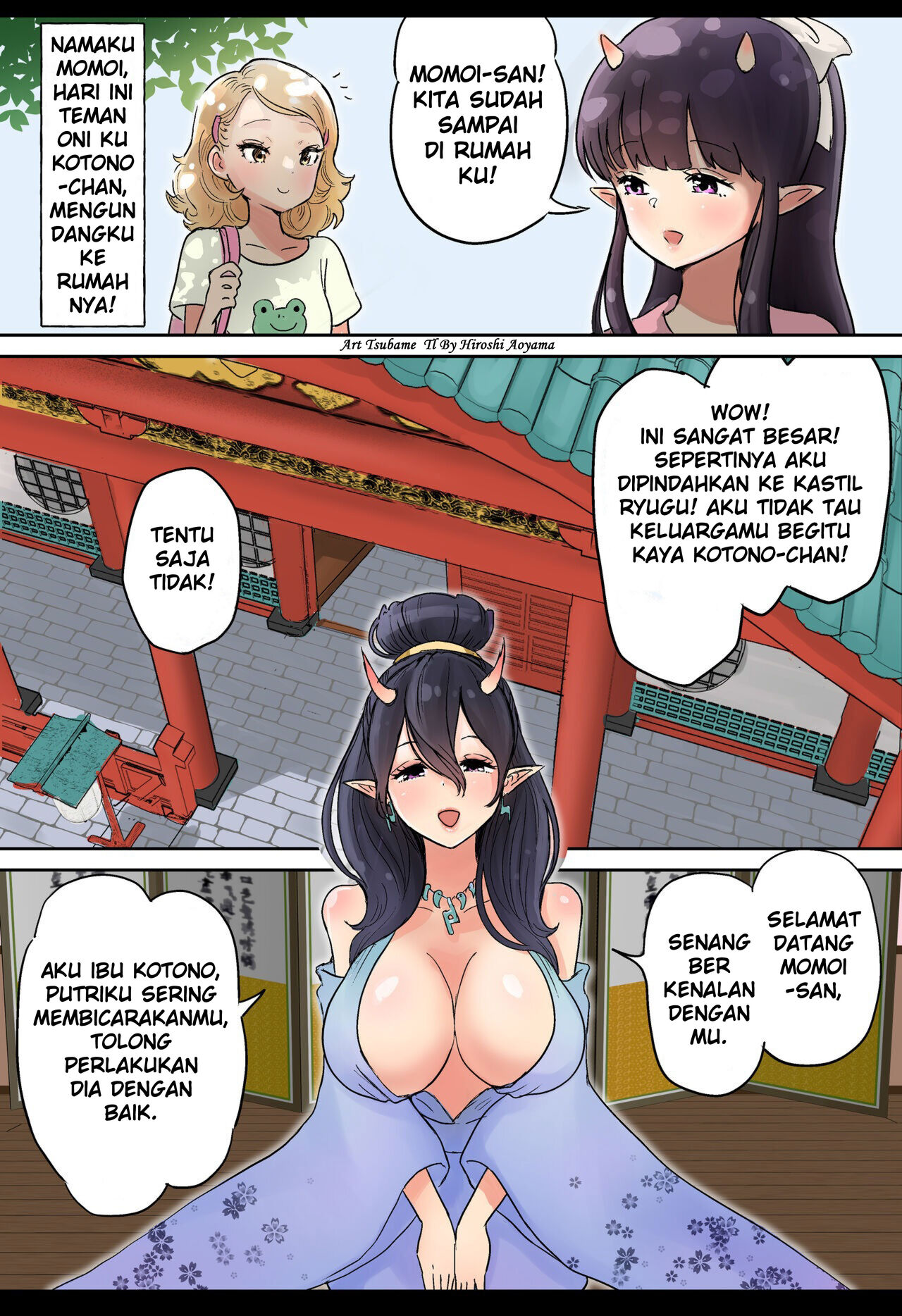 Futanari x Oni Mother and Daughter (Tongue Pussy) (1-4) изображение № 2