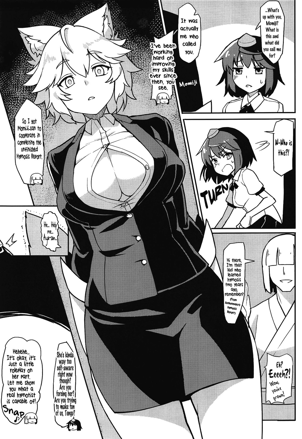 (Reitaisai 16) [Takeya (Taketora Suzume)] Momiji to Saimin Gokko | Hypnosis Play With Momiji (Touhou Project) [English] [Pedy] 图片编号 2