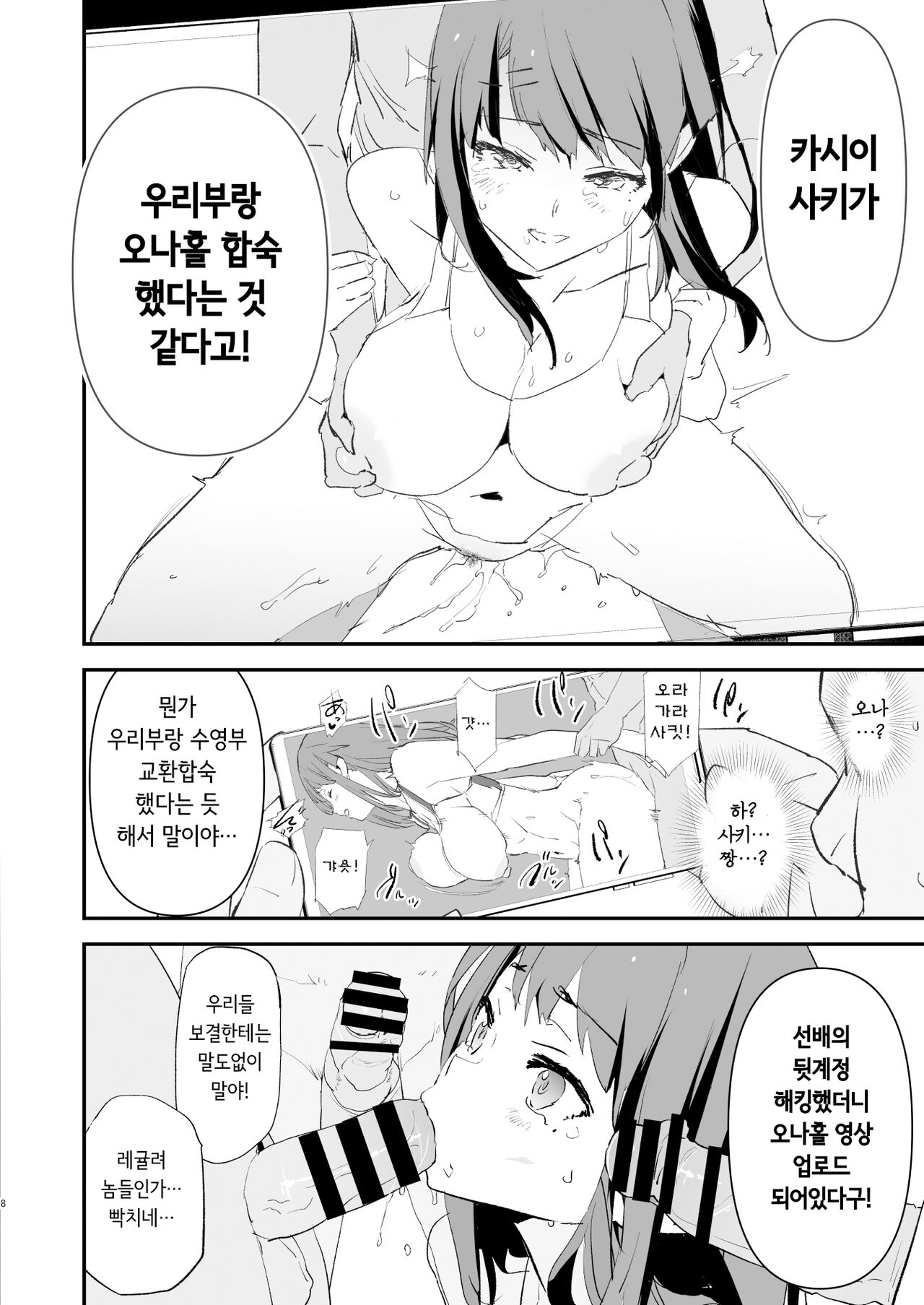 [Yami ni Ugomeku (Dokurosan)] Watashi-tachi no Onaho Koukan Gasshuku Ichinichime to Futsukame! [Digital] [Korean] [Incomplete] image number 8