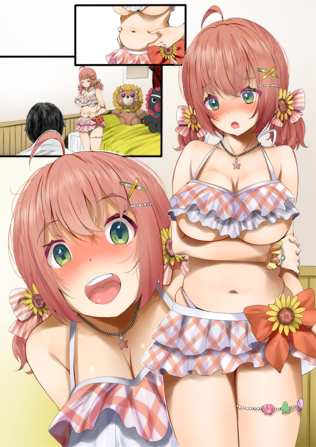 [Fumihiko] Atarashiku Mizugi o Katta mono no Kafuku ga Ki ni Naru HonHima ga Diet to Damasarete Nando mo Nama Nakadashi SEX o shite Harami Yokei ni Onaka Pokkori Sasechau Muchi Situ (Honma Himawari) image number 8