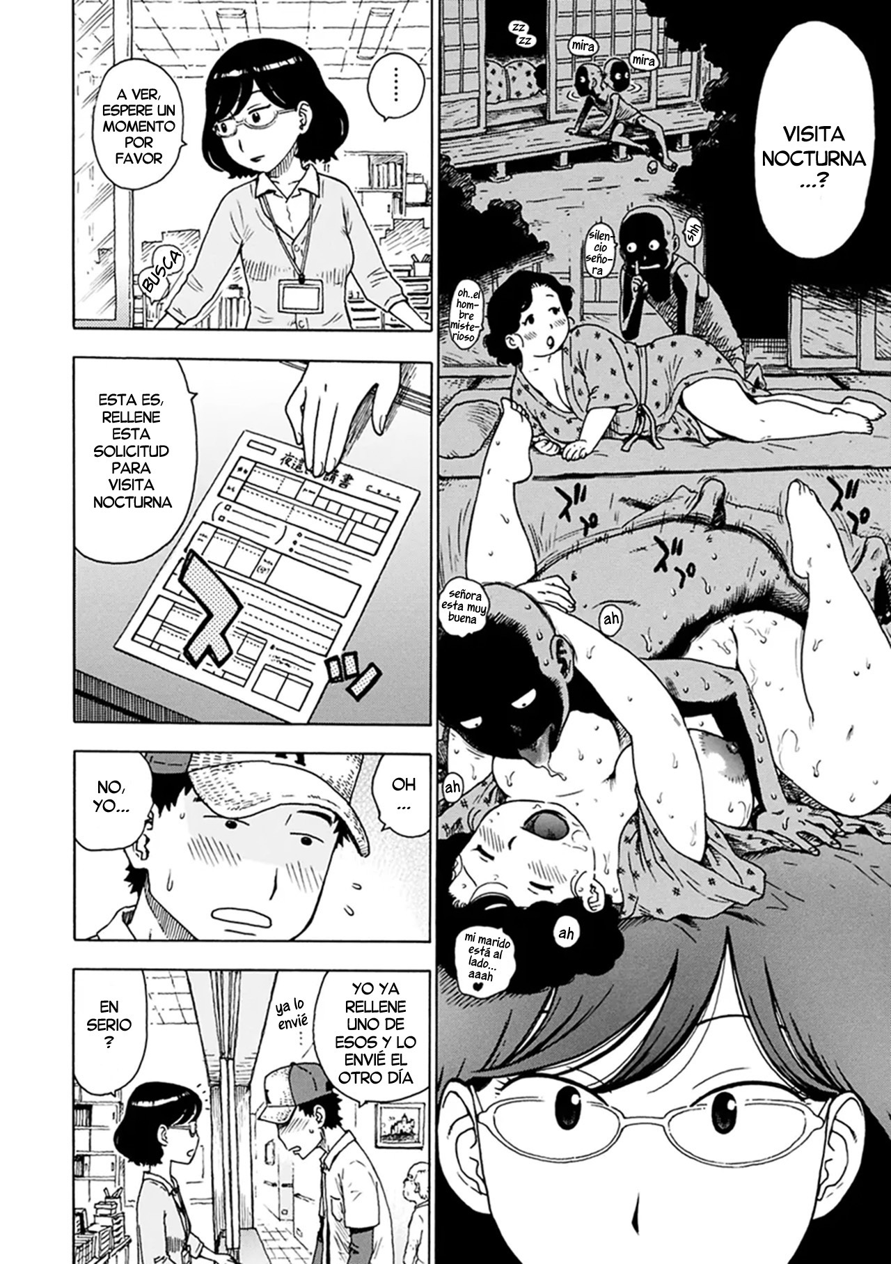 [Karma Tatsurou] Yobai Shinsei | Solicitud de visita nocturna (Tomo ni Moyureba) [Spanish] [Harenchi no Fansub] [Decensored] [Digital] 画像番号 2