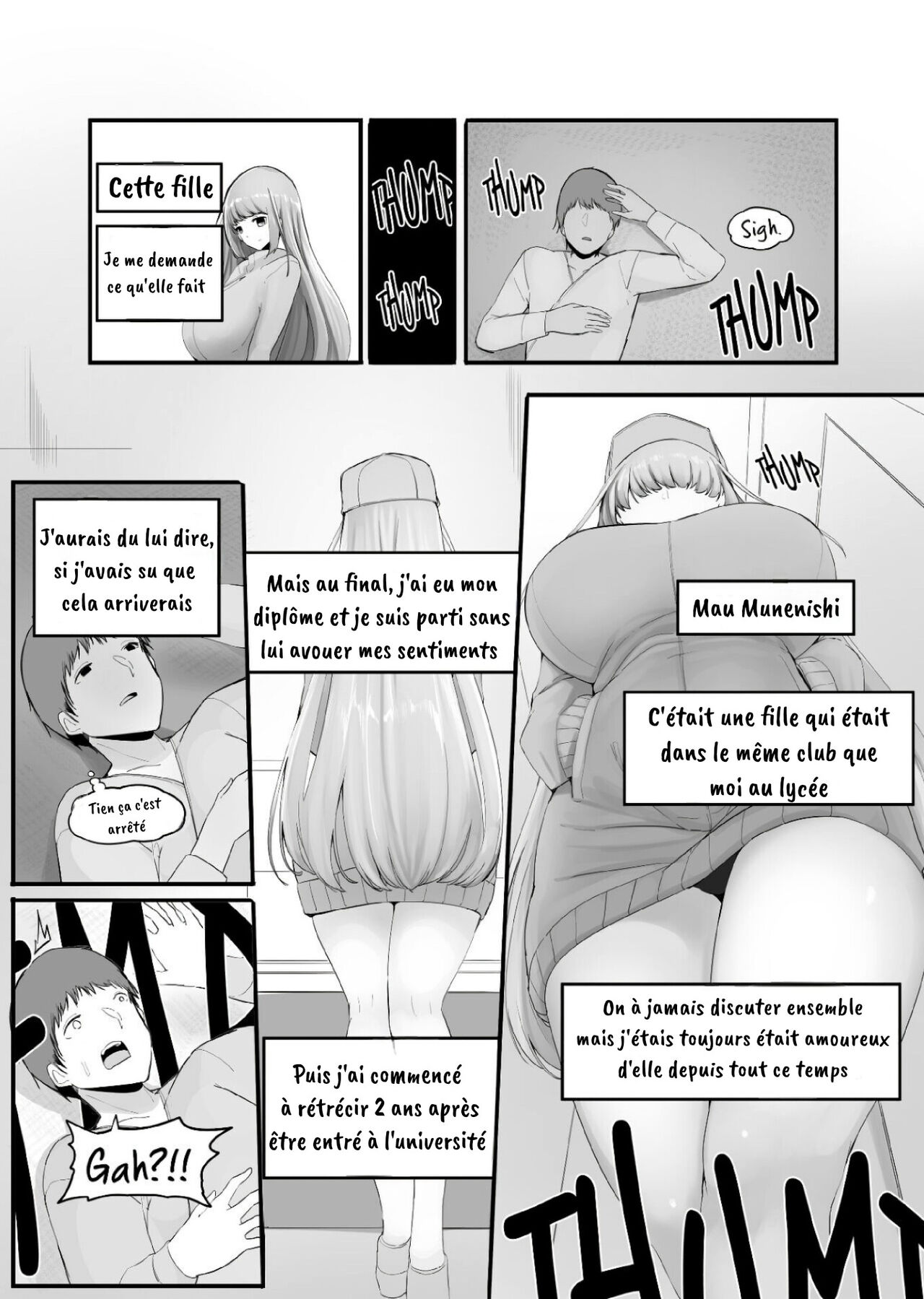 [Marushamo] Kouhai no Ooki Oppai ni Shimawareru | Between big boobs [French] Eiko translations 画像番号 2