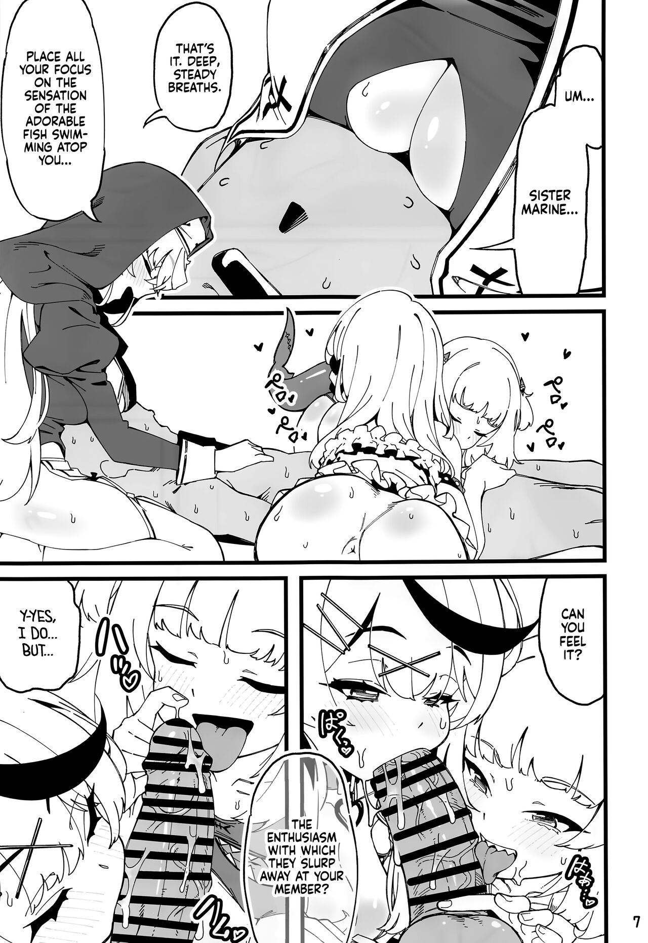 (C102) [Service Heaven (ahorobo)] I'M HORNY (Gawr Gura, Sakamata Chloe, Houshou Marine) [English] [Xzosk] imagen número 8