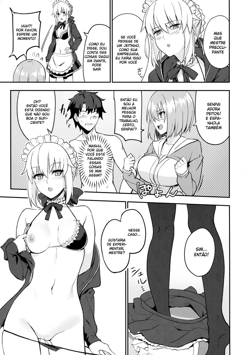 (C93) [LOFLAT (Prime)] Maid to Kouhai Dochira ga Okonomi? (Fate/Grand Order) [Portuguese-BR] [DiegoVPR] image number 9