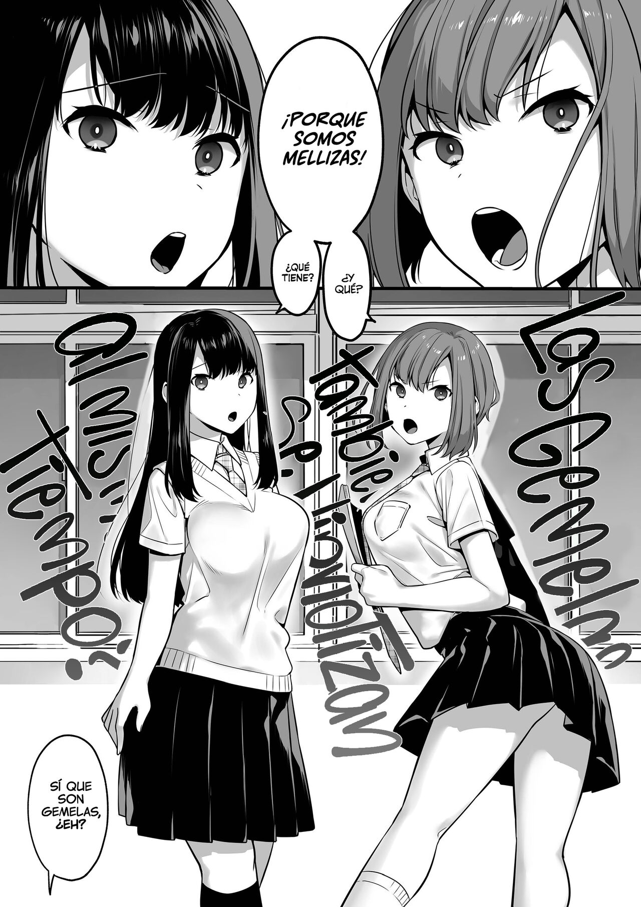 [U-RaL (Yamanashi Yuuya)] Futagotte Saiminjutsu ni Kakaru no mo Douji Nandesuka? | ¿Las Gemelas También se hipnotizan al mismo tiempo? [Spanish] [EromegameTT y NTINFS] Bildnummer 3