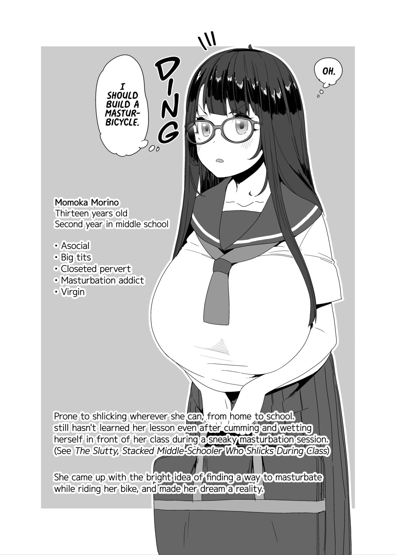 [Condiment Moderately (Maeshima Ryou)] Dosukebe Kyonyuu Joshi ga Acme Jitensha de Osanpo Onanie suru Hanashi | The Slutty, Stacked Middle Schooler Who Gets Off on her Bike [English] [head empty + Xzosk] Bildnummer 3