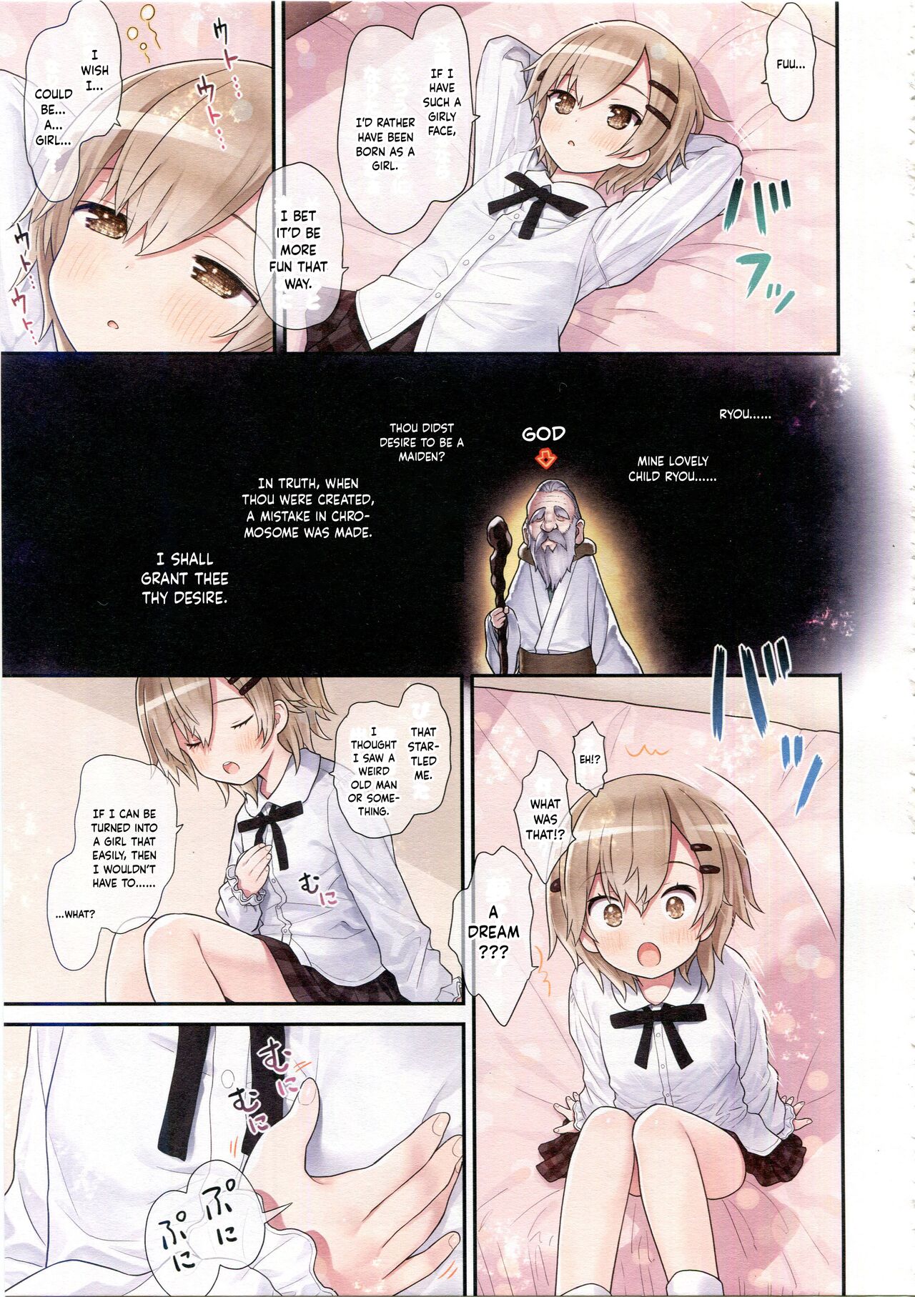 (C100) [Little Hamlet (Kiira)] TS Shoujo Ryou-chan no Mesu Ochi | Genderbent Young Girl Ryou-chan Fallen to Pleasure [English] [Keeez] image number 6