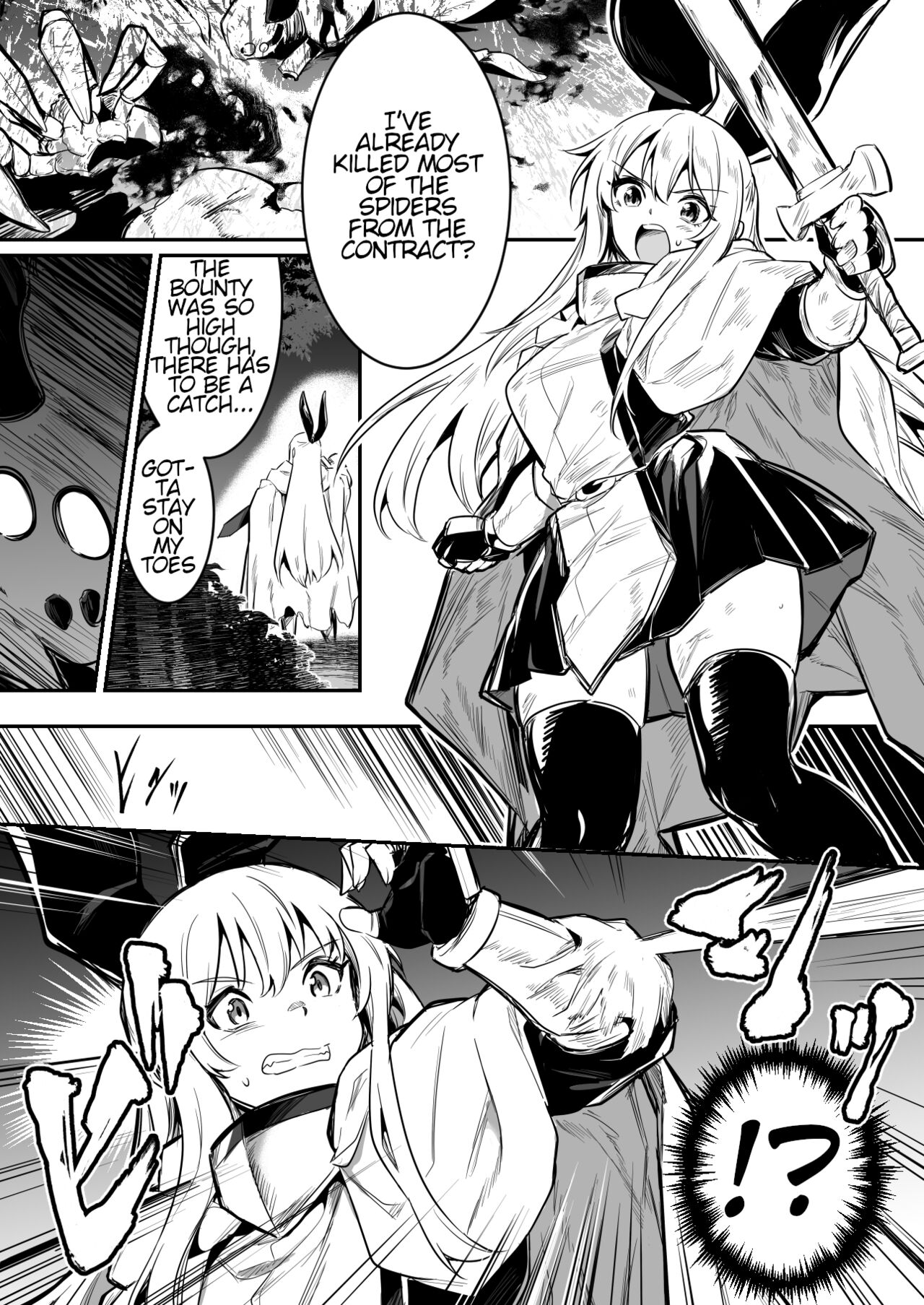 [Lefthand] Kumo-gata no Mamono no Toubatsu ni Kite Gyaku ni Osowarechau Boukensha-chan [English] numero di immagine  1