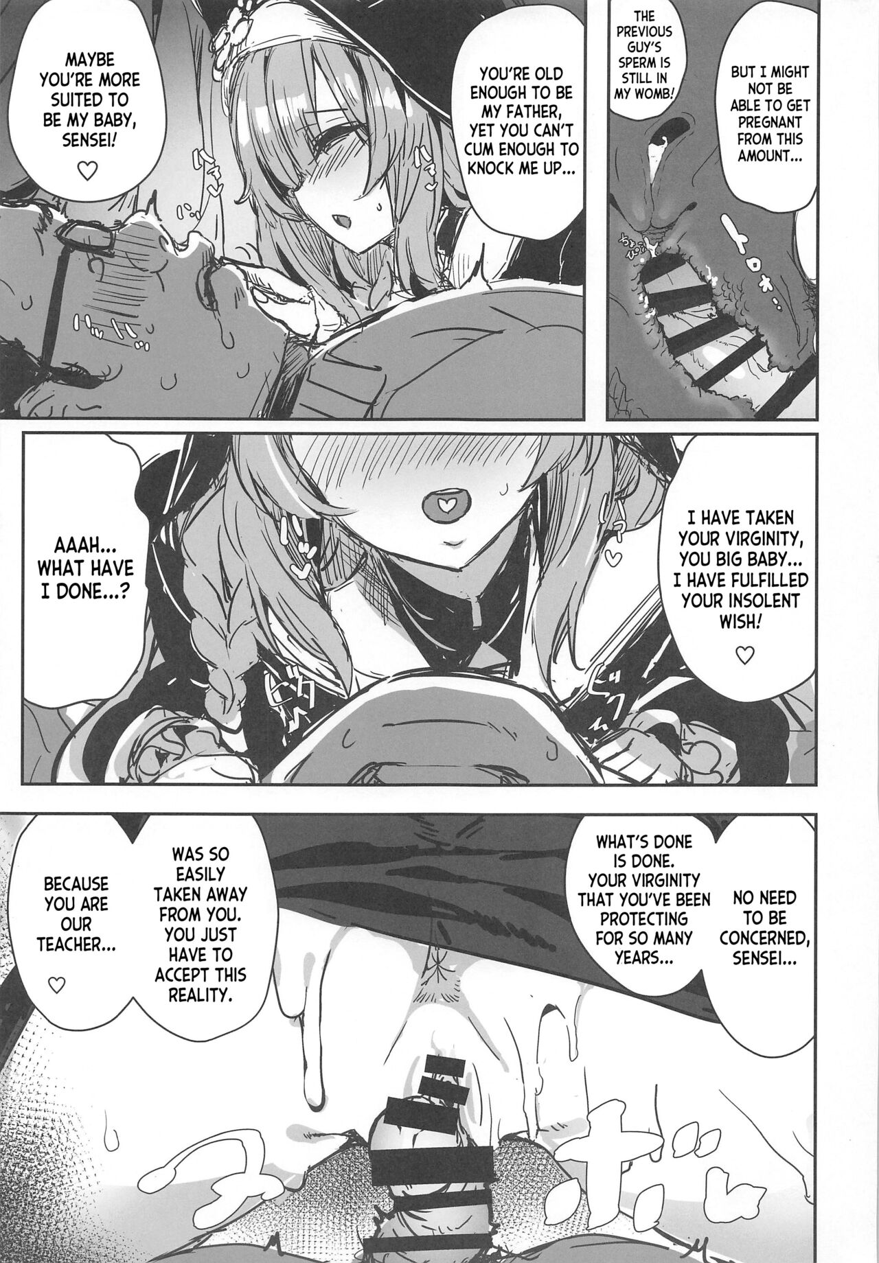 (C101) [kanemasita (Kaneta)] Sensei no Saisho no Onna (Blue Archive) [English] [desudesu] image number 14