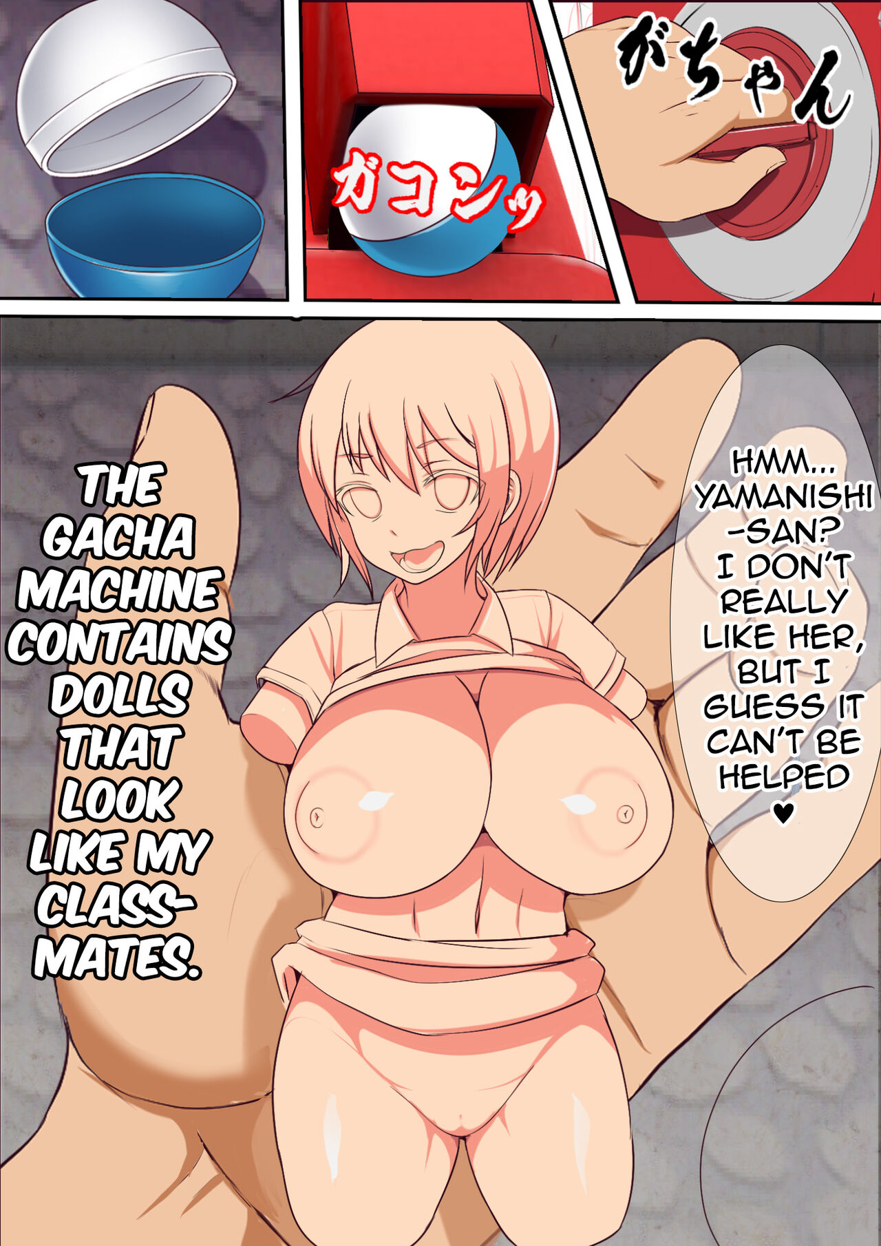 [Furitendou] Kinjo no Dagashiya no Gachaponki ni Onaho-ka shita Classmate ga Haitteiru no Daga | A Gacha Machine Was Installed at a Local Candy Store, Where You Can Win a Female Onahole. [English] 4eme image