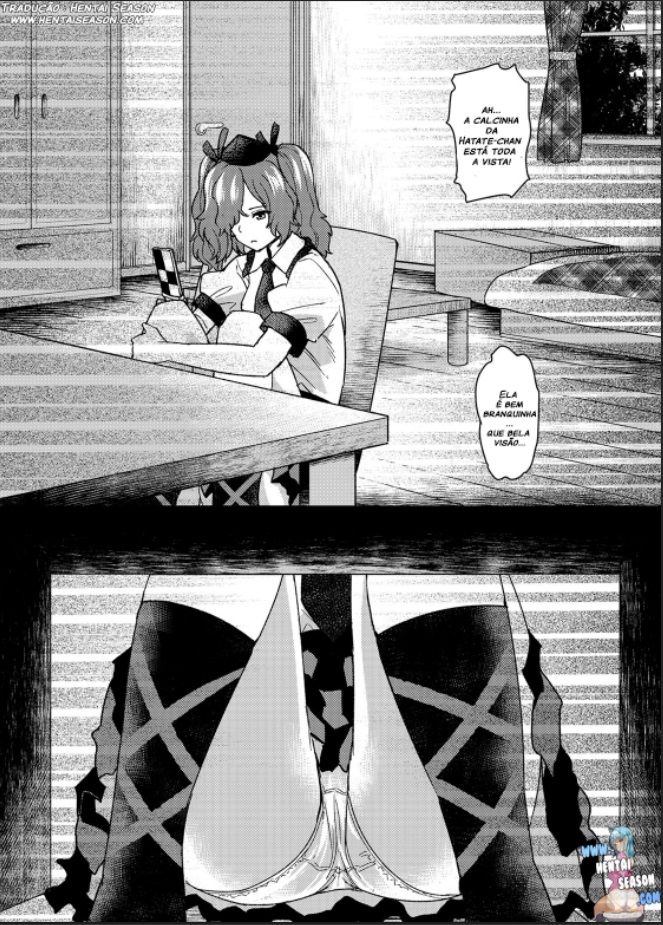 (C89) [Haitokukan (Urin)] Tousatsu! Himekaidou Hatate no Hitori Asobi!! | Secretly filming!! Hatate Himekaidou is playing with herself!! (Touhou Teiten Camera Tousatsu Goudou) (Touhou Project) [Portuguese-BR] [Hentai Season] imagen número 2