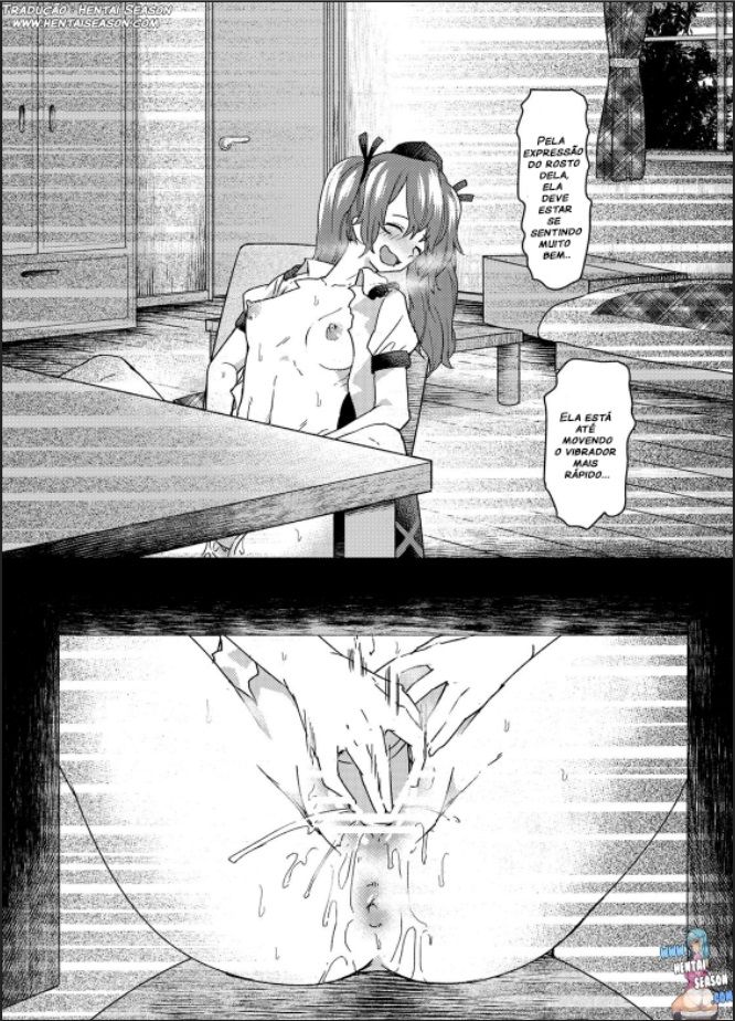 (C89) [Haitokukan (Urin)] Tousatsu! Himekaidou Hatate no Hitori Asobi!! | Secretly filming!! Hatate Himekaidou is playing with herself!! (Touhou Teiten Camera Tousatsu Goudou) (Touhou Project) [Portuguese-BR] [Hentai Season] imagen número 9