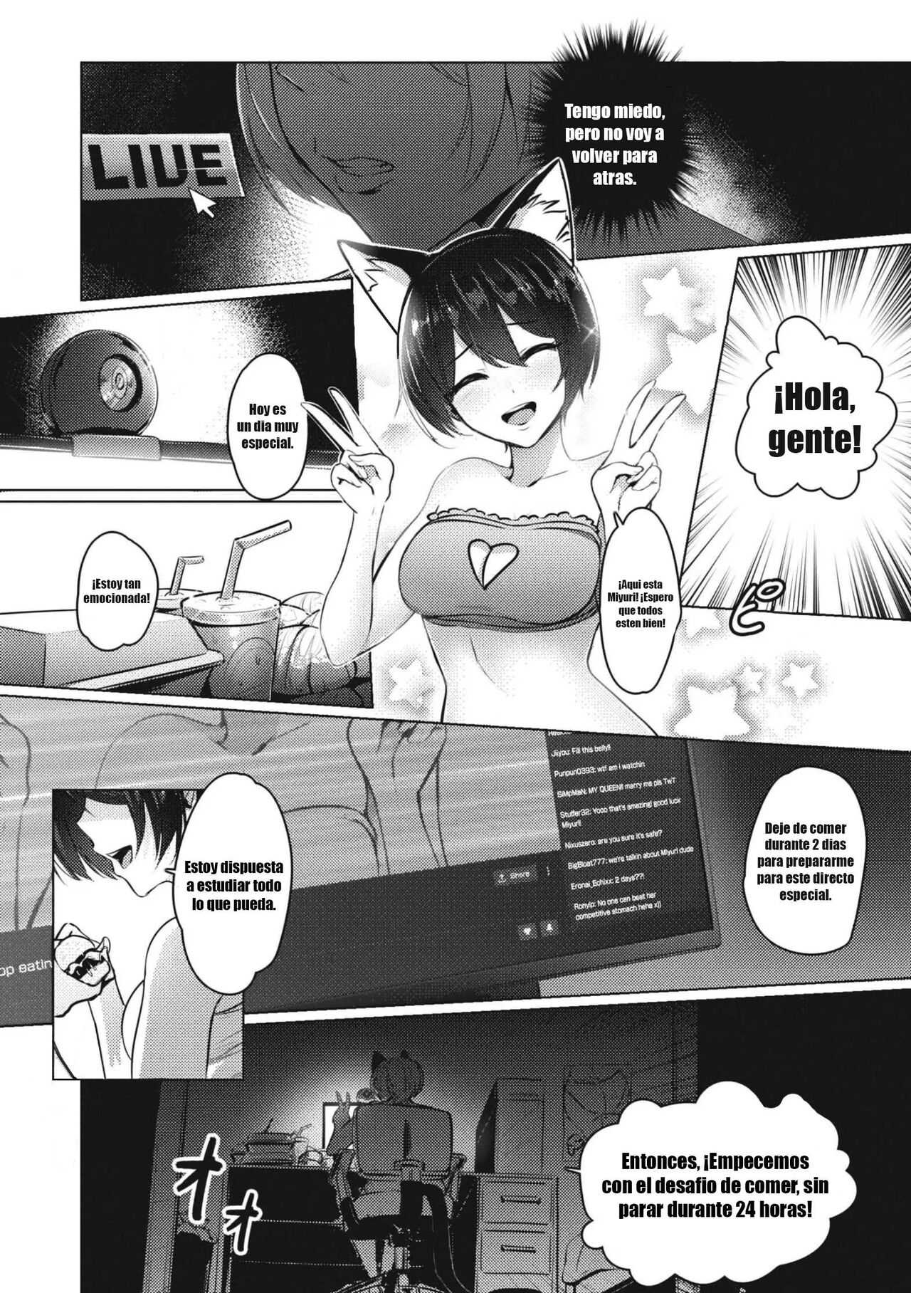 24H NONSTOP EATING. [Spanish] [Gato Oscuro] 图片编号 2