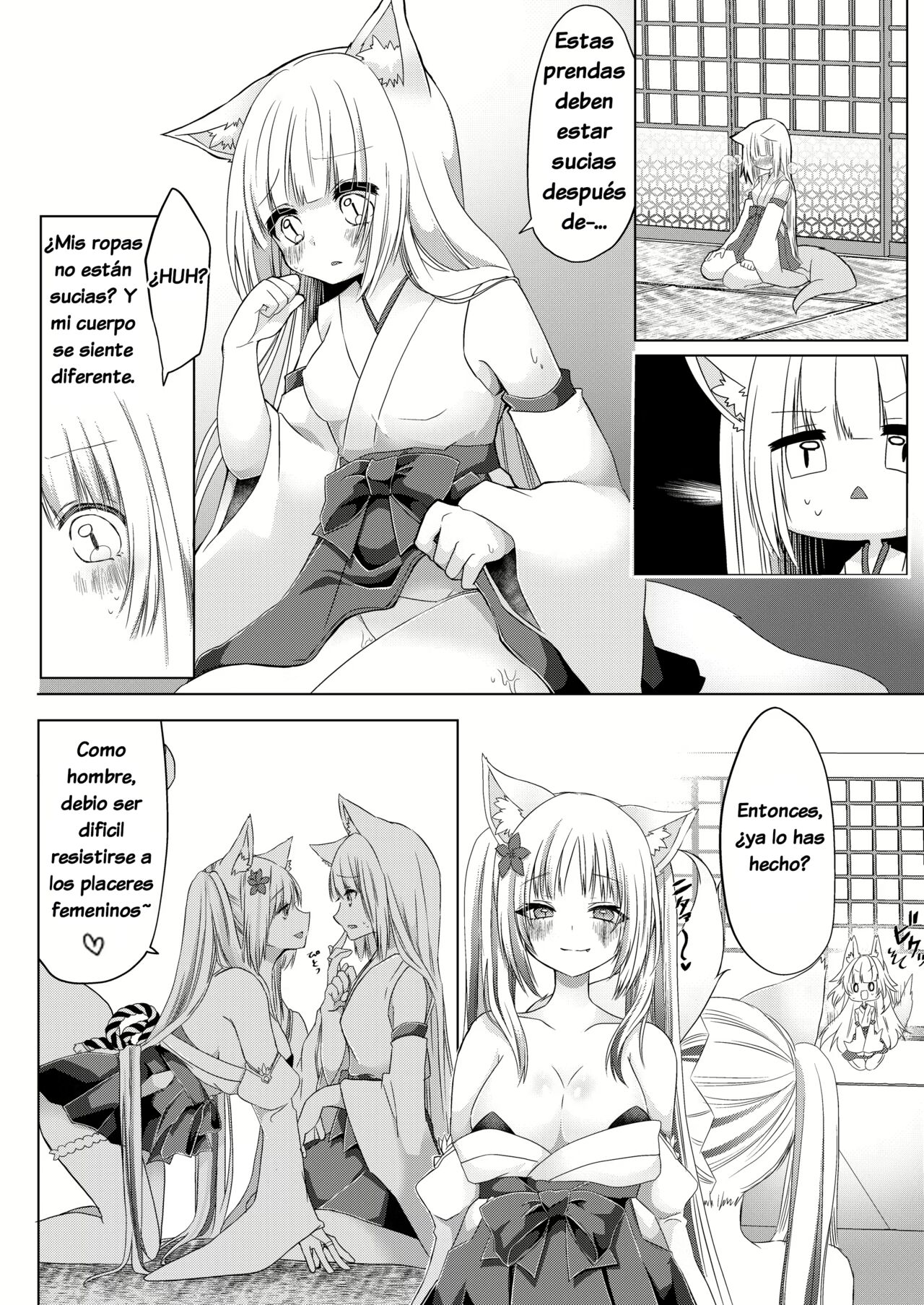 [Koume Kouhiiten (Shio, Satsuki Atan)] Kitsuneko Miko Ichiya Taiken Course?! | Fox Girl Shrine Maiden One-Night Trial Course?! [Spanish] [TF Scan] 图片编号 19