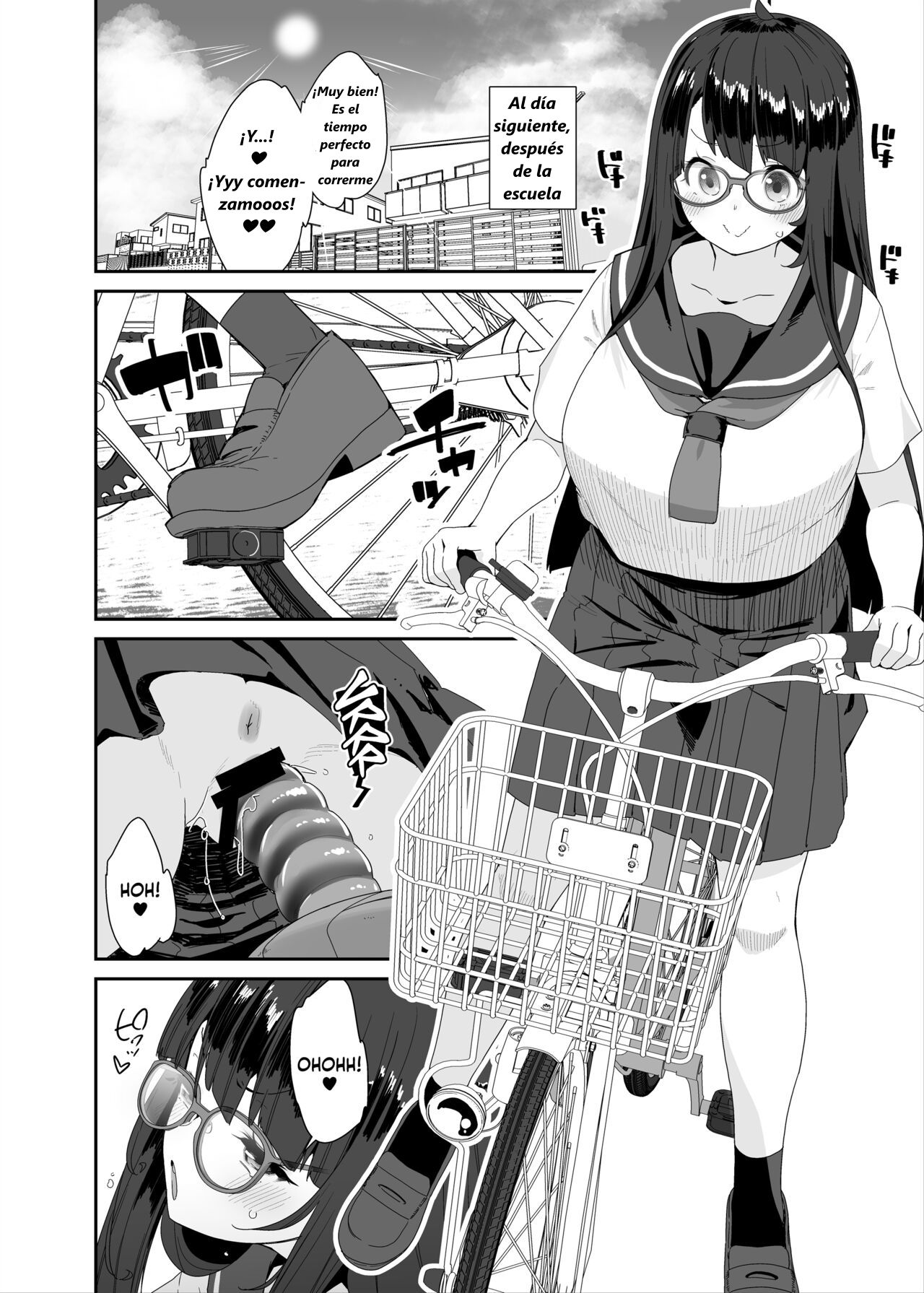 [Condiment Moderately (Maeshima Ryou)] Dosukebe Kyonyuu Joshi ga Acme Jitensha de Osanpo Onanie suru Hanashi [Spanish] Bildnummer 9