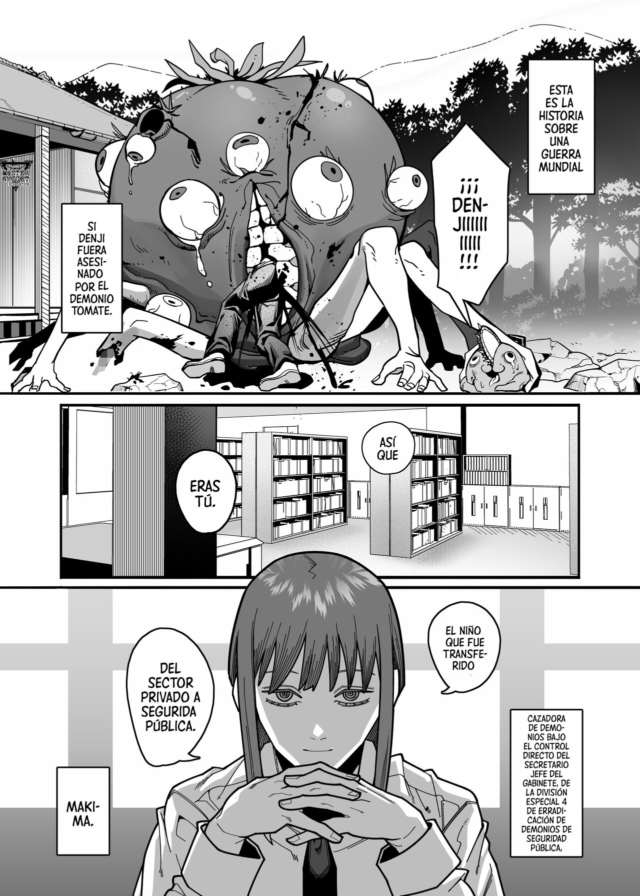 [Noumiso Kaimentai] Muhyoujou na Makima-san ni Shinu hodo Shibori Okasareru Aheahe OneShota Hon (Chainsaw Man) [Spanish] [Mister Nugget] [Digital] imagen número 3