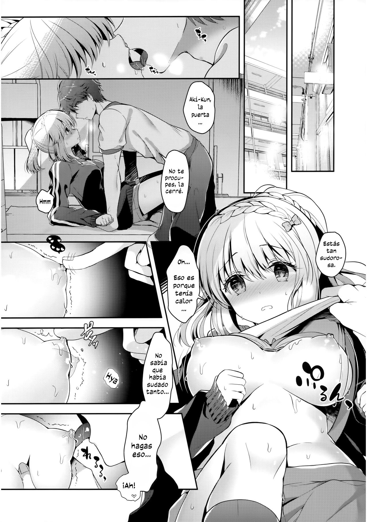 (C96) [Junginboshi (Takashina Asahi)] Osananajimi de Koibito no Kanojo to Taiiku Souko de | En el almacén de educion fisica con mi novia y amiga de la infancia  [Spanish] [Centurion Scans] image number 9