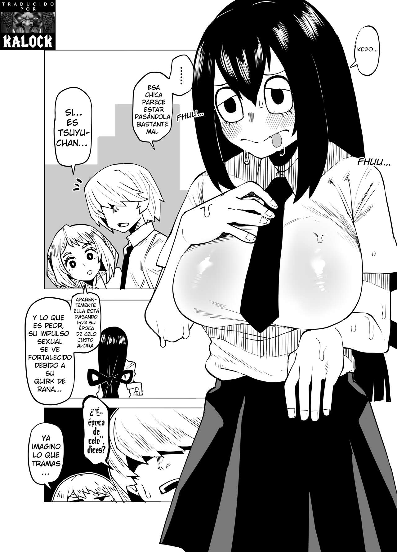 [Oekaki Kaki] Teisou Gyakuten Butsu ~Tsuyu no Baai~ | Academia de Héroes & una Moralidad Invertida 3: Caso Tsuyu (Boku no Hero Academia) [Spanish] [kalock] numero di immagine  1