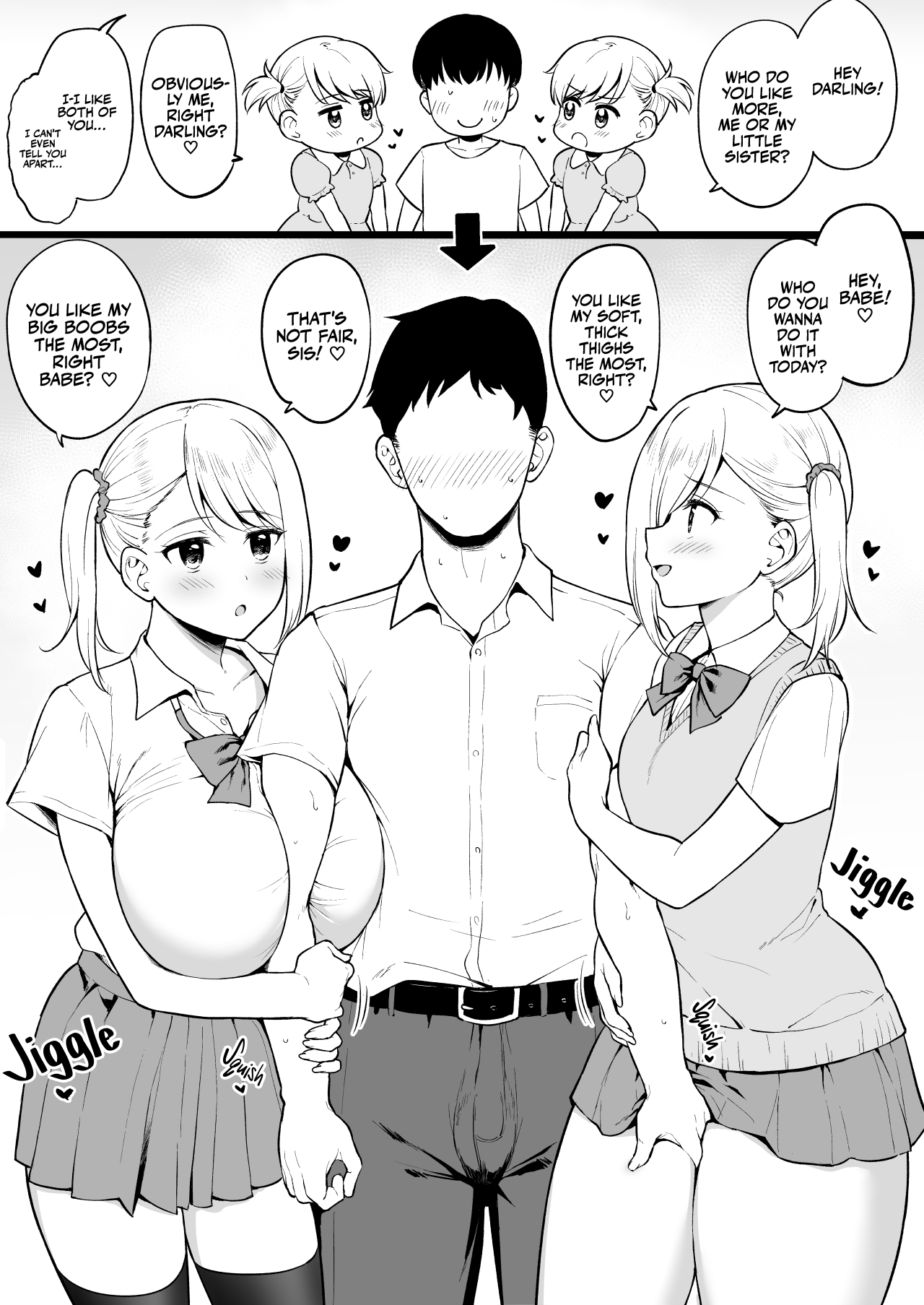 [Yue] Kao wa Sokkuri nanoni Karada wa Sorezore Chigau Houkou ni Seichoushita Osananajimi no Futago-chan | Twin Childhood Friends with Identical Faces but Opposite Body Types [English] [korafu] numero di immagine  2