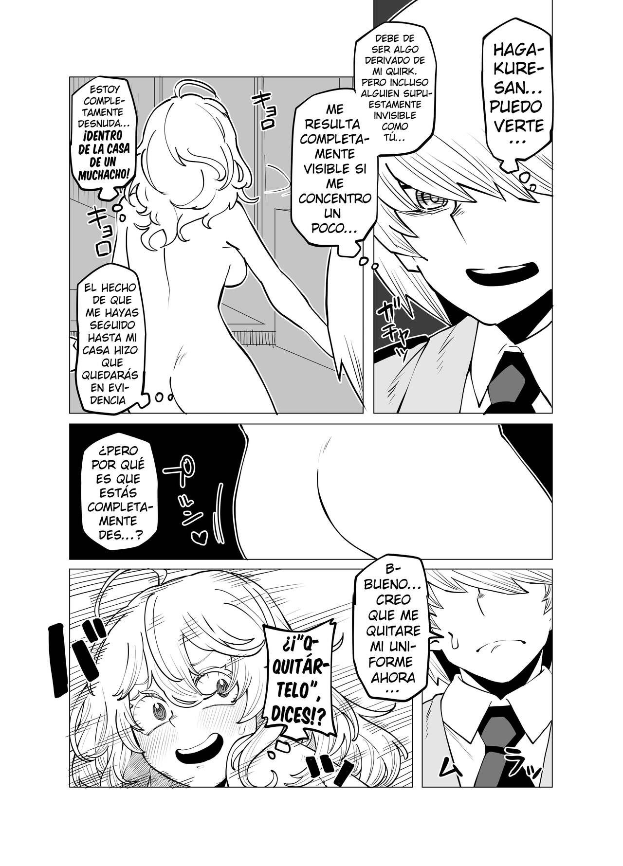 [Oekaki Kaki] Teisou Gyakuten Butsu ~Hagakure no Baai~ | Academia de Héroes & una Moralidad Invertida 3: Caso Hagakure (Boku no Hero Academia) [Spanish] [kalock] 图片编号 4