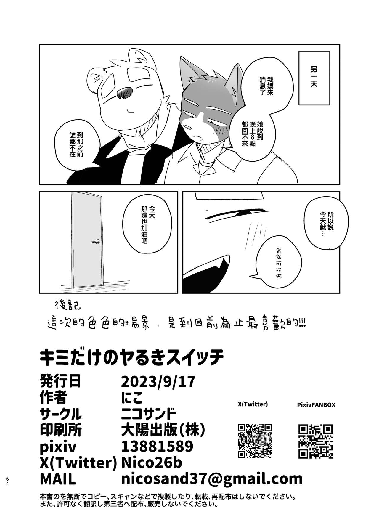 [Nico26b(にこ)]專屬你的幹勁開關 [自由獸漢化組] 画像番号 64