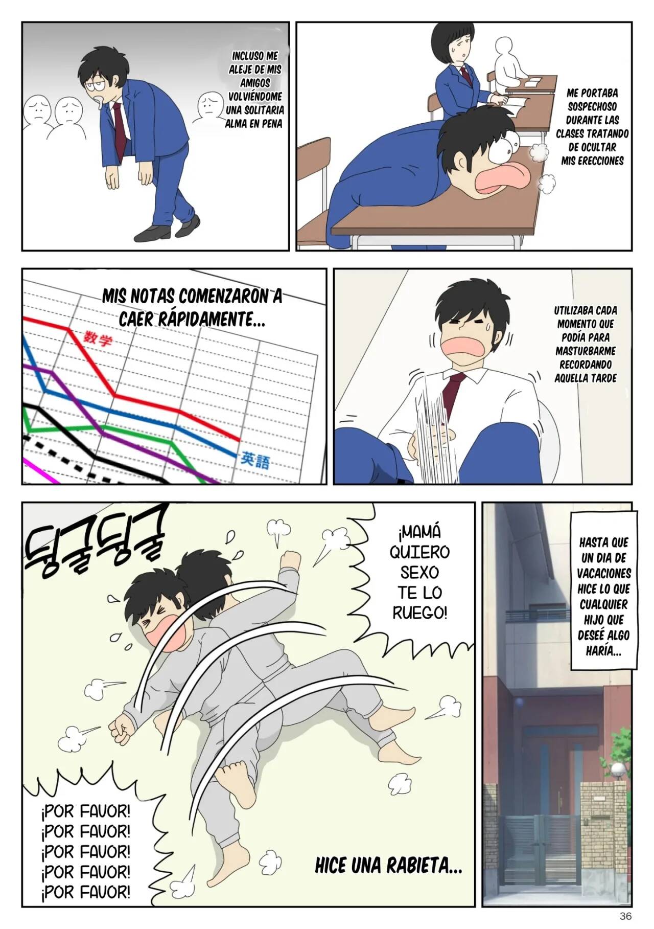 [Mizuarai no kai] Onaneta Kaa-san | Mamá  es mi material para masturbación 01 [Spanish] [McLovin] imagen número 36