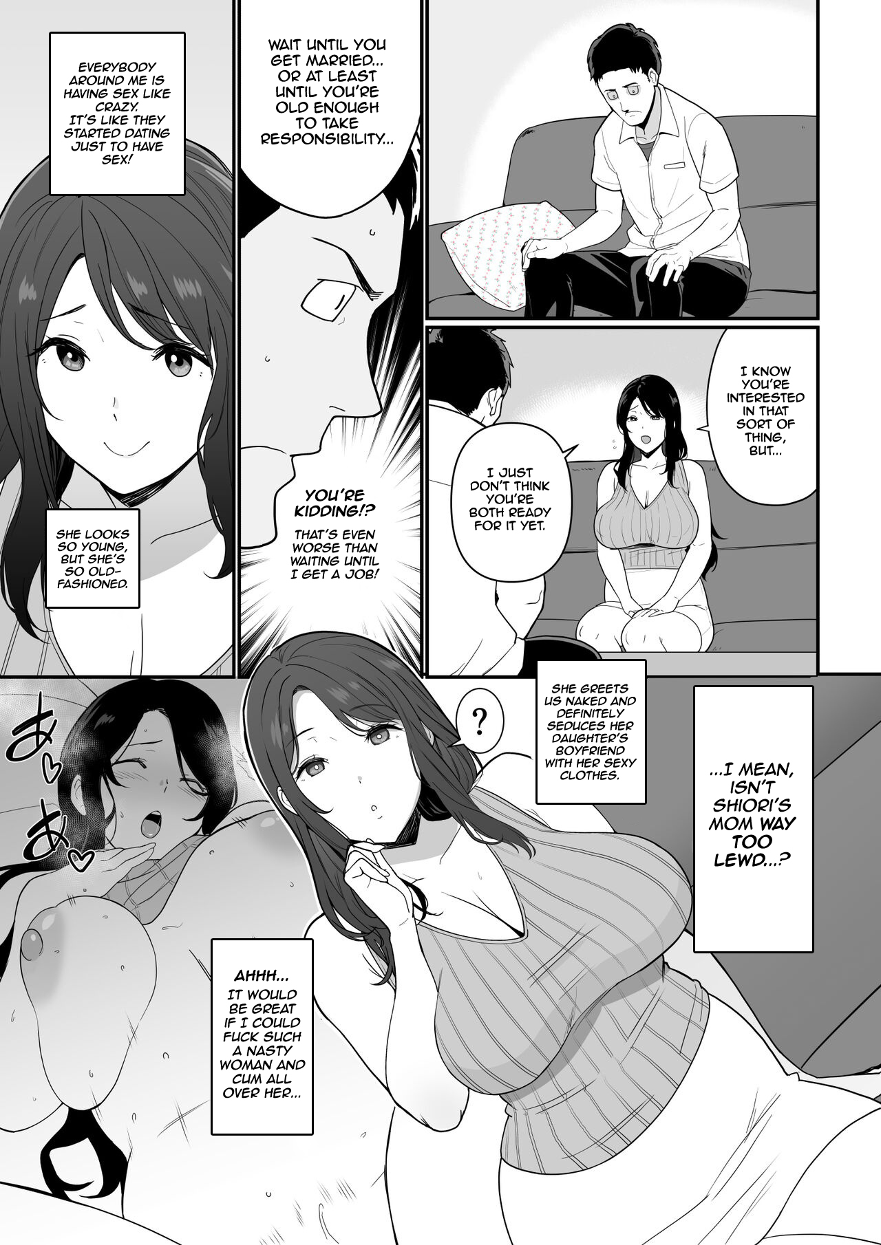 [Nagaremono (Ando Ryu)] Kanojo no Mama ga H Sugite Gaman Dekinai | My Girlfriend's Mom is too Lewd, so I couldn't Hold Back. [English] [Comoop] 画像番号 6