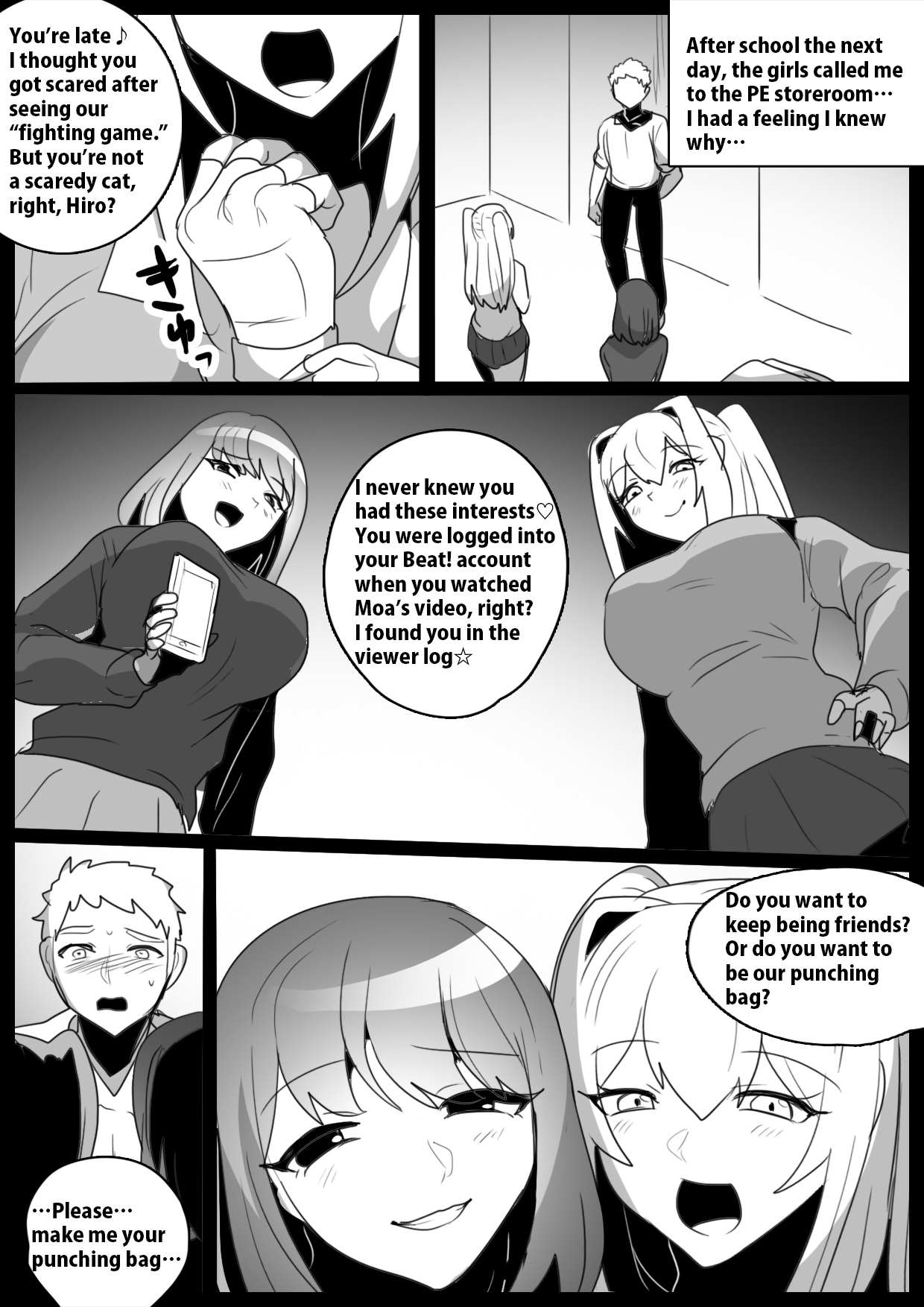 [The Nation of Head Scissors (kubi4, Toppogi)] Onaji Class no  Onna Tomodachi ni Maso Bare shite, Sandbag Dorei ni  Otosareta Hanashi. | Turned into a punching bag slave by two girls in my class who found out I was a masochist [English] numero di immagine  19