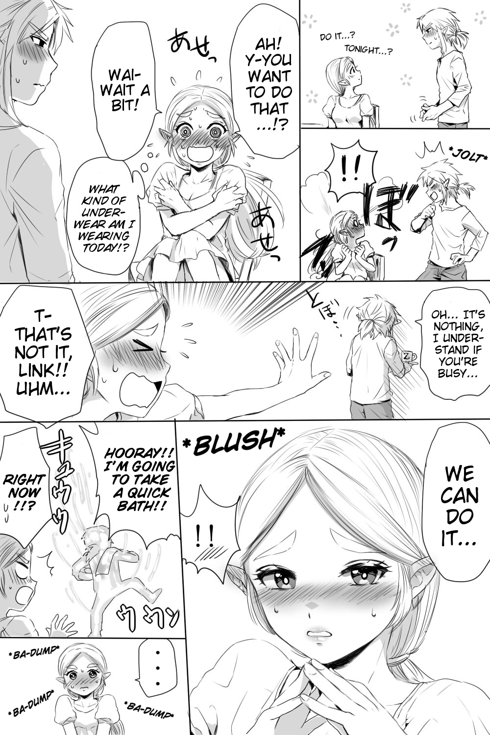 [Wasabi] BreaWi no LinZel ga Hitasura Ichaicha Shite Sukebe na Koto Suru Manga | A BoTW manga where Link and Zelda earnestly flirt and do lewd things (The Legend of Zelda) [English] numero di immagine  2