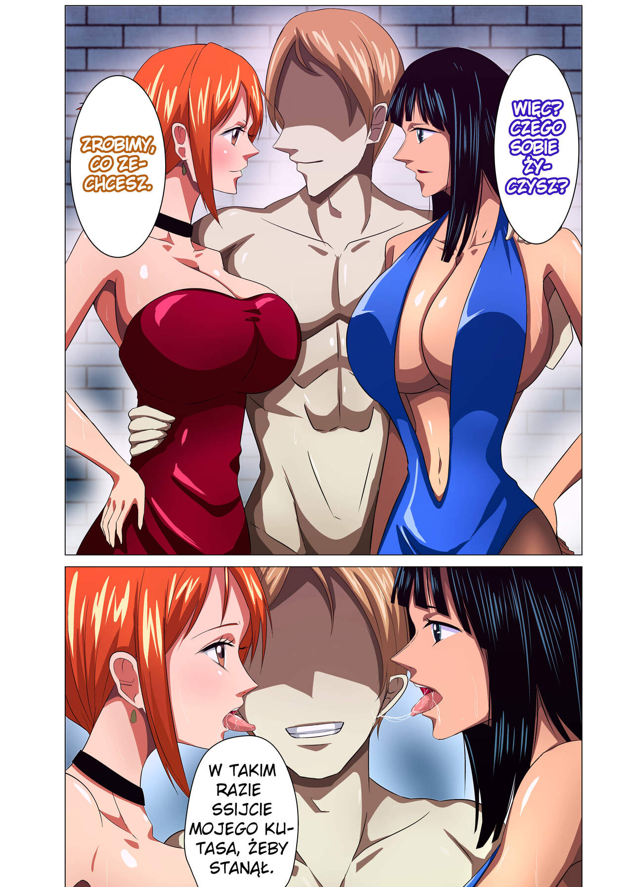 [Q Doujin] Onna Kaizoku ga Himitsu no Settai | Sekretne Usługi Pewnych Piratek (One Piece) [Polish] 画像番号 6